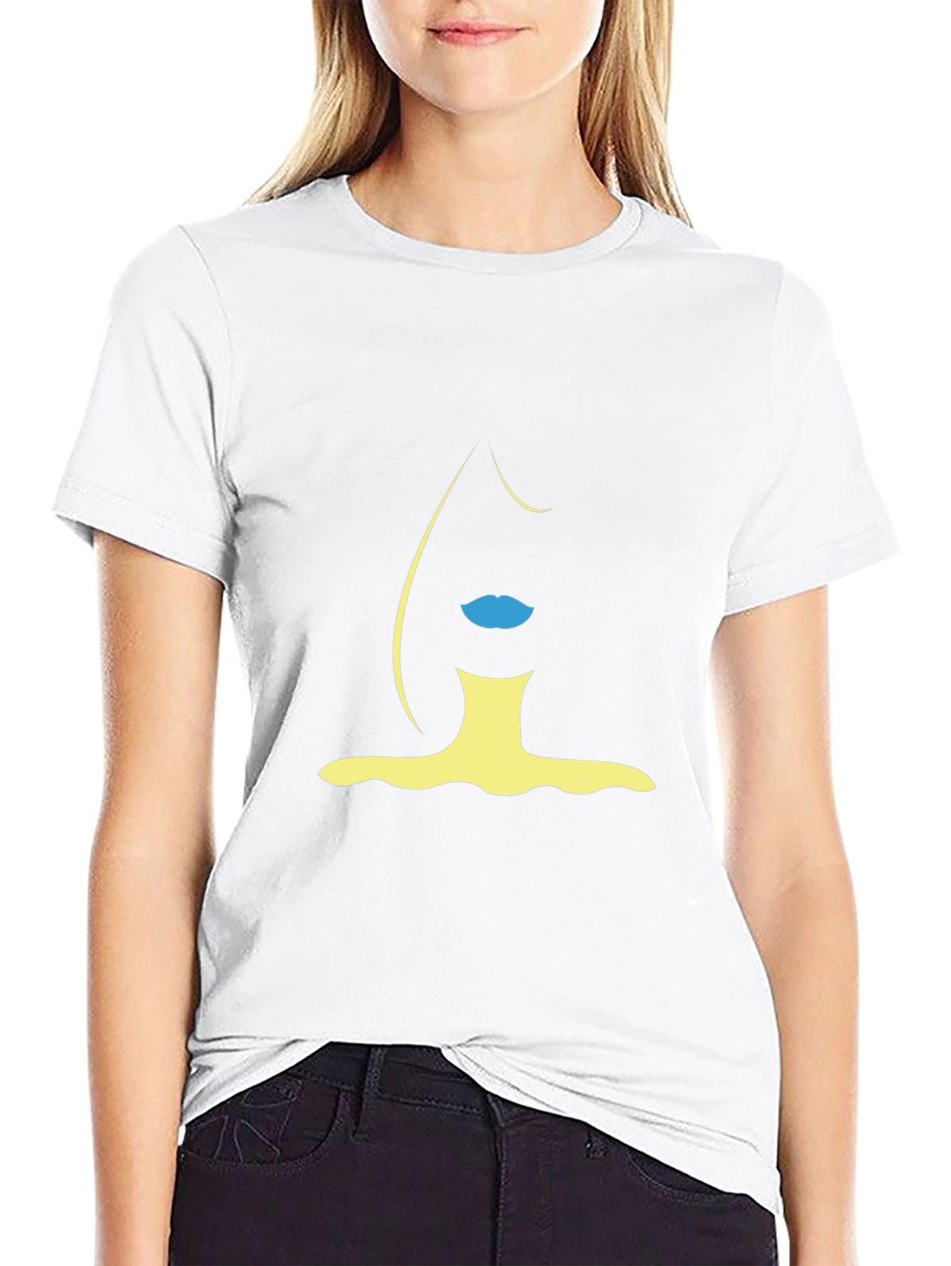 Abstract Woman Silhouette Graphic Tee - Modern Style