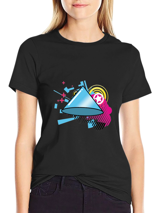Geometric Design Black T-Shirt