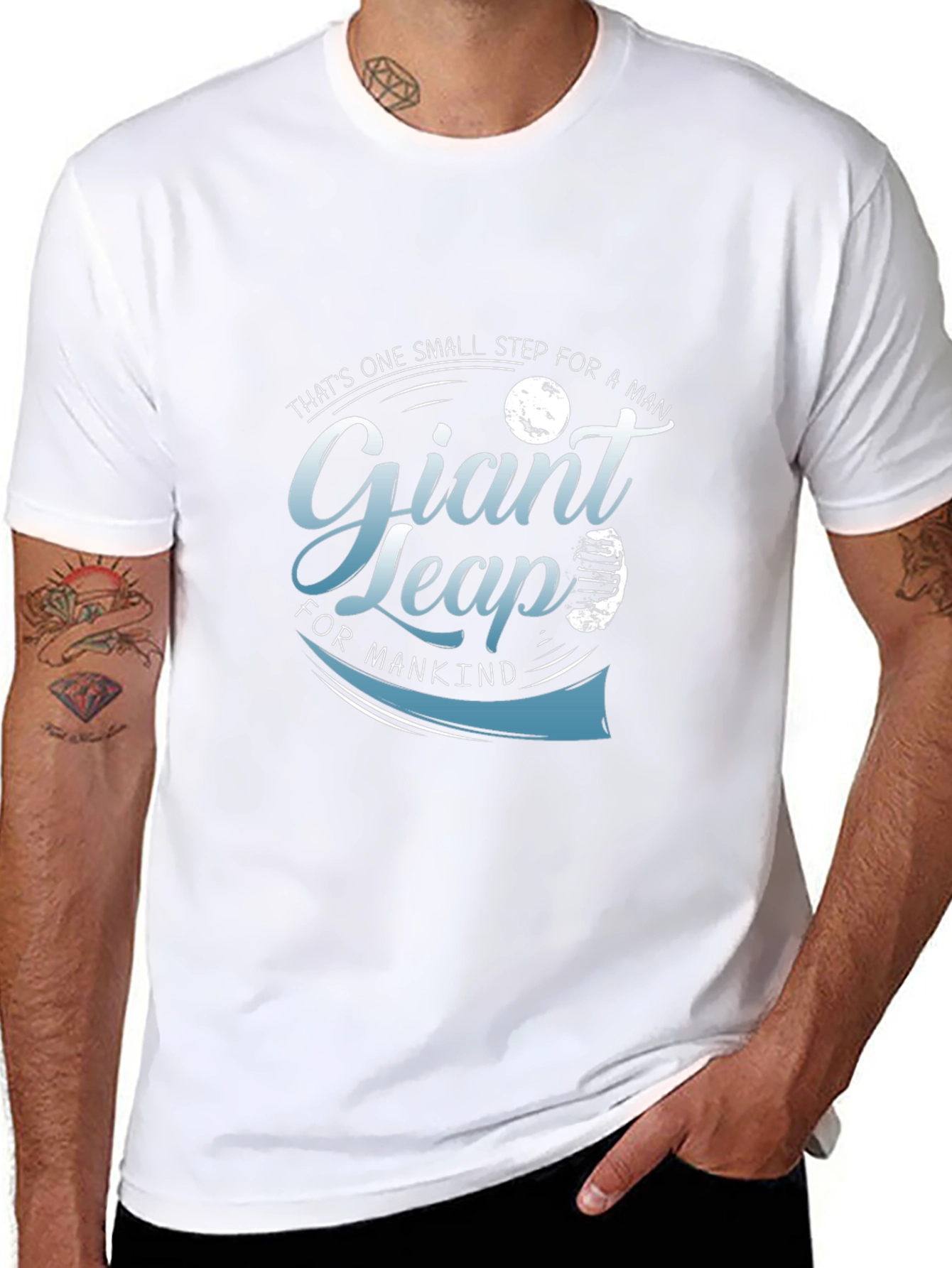 Giant Leap T-Shirt - Space Exploration Design