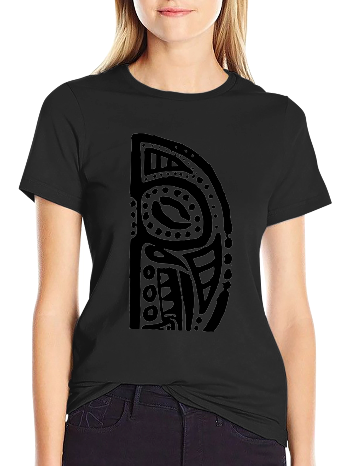 Abstract Black Graphic Tee - Casual Style