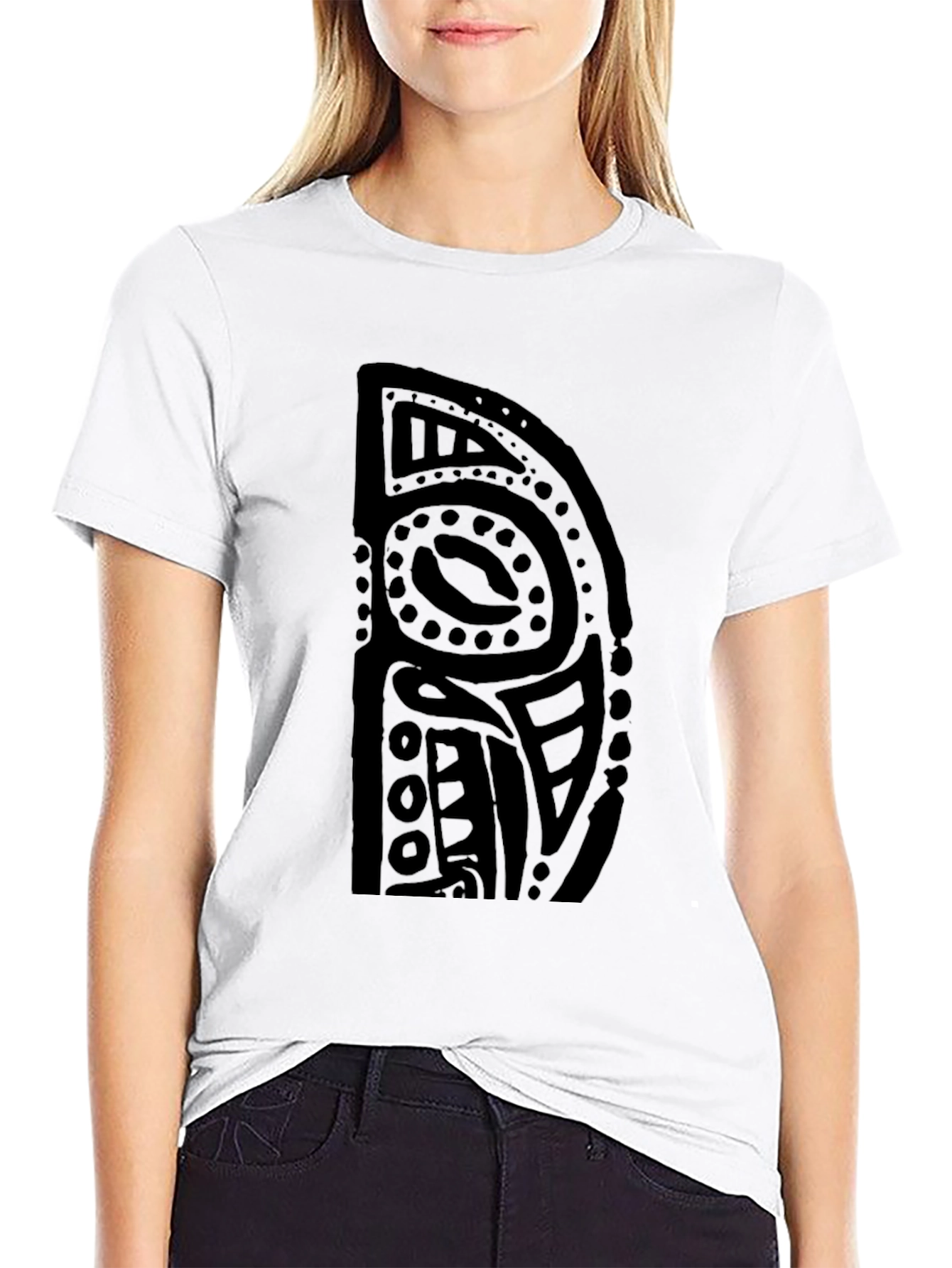 Abstract Black Graphic Tee - Casual Style