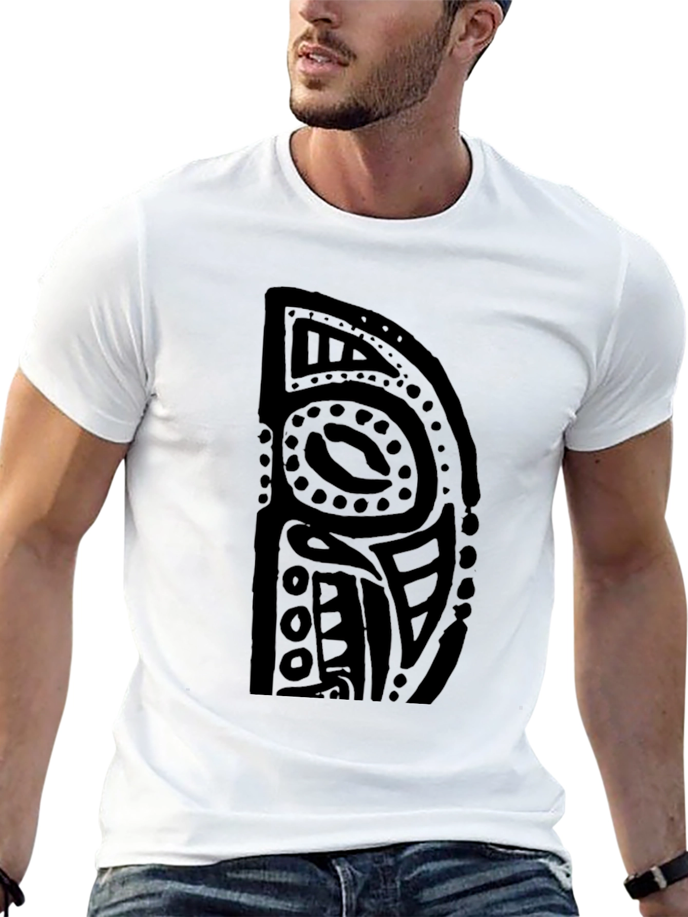 Abstract Black Graphic Tee - Casual Style