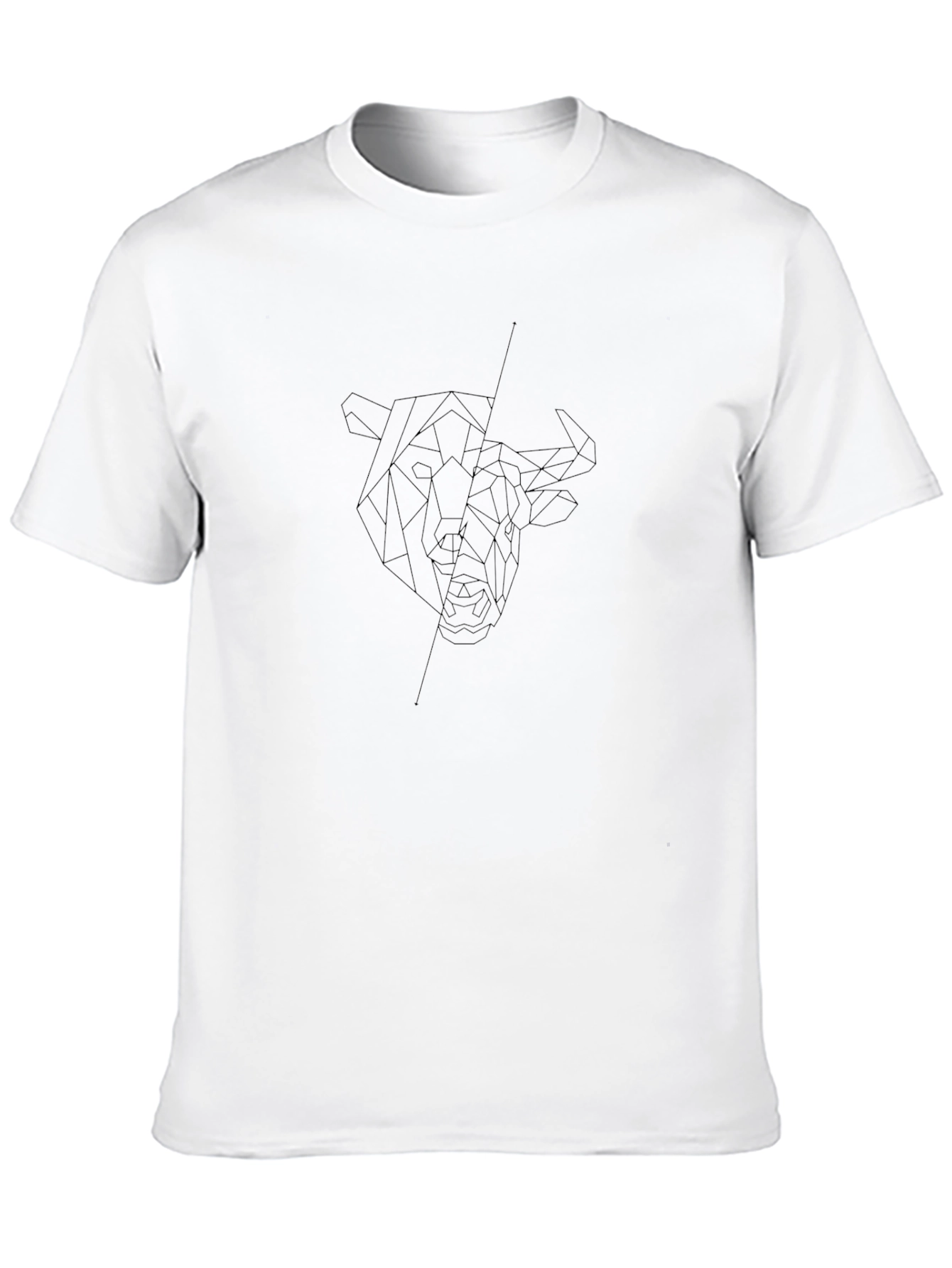 Geometric Bull Graphic Black T-Shirt