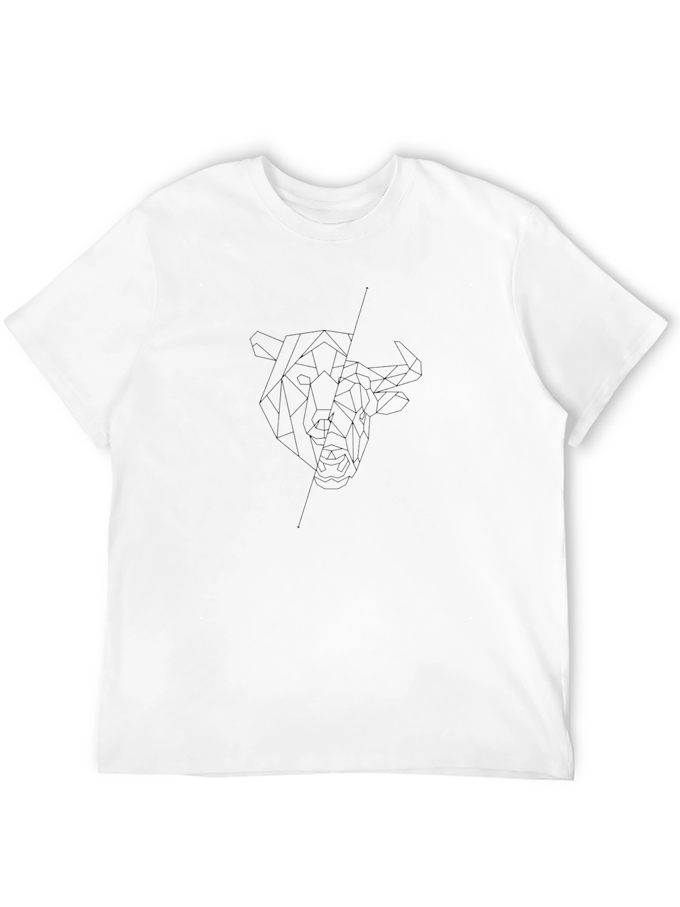 Geometric Bull Graphic Black T-Shirt