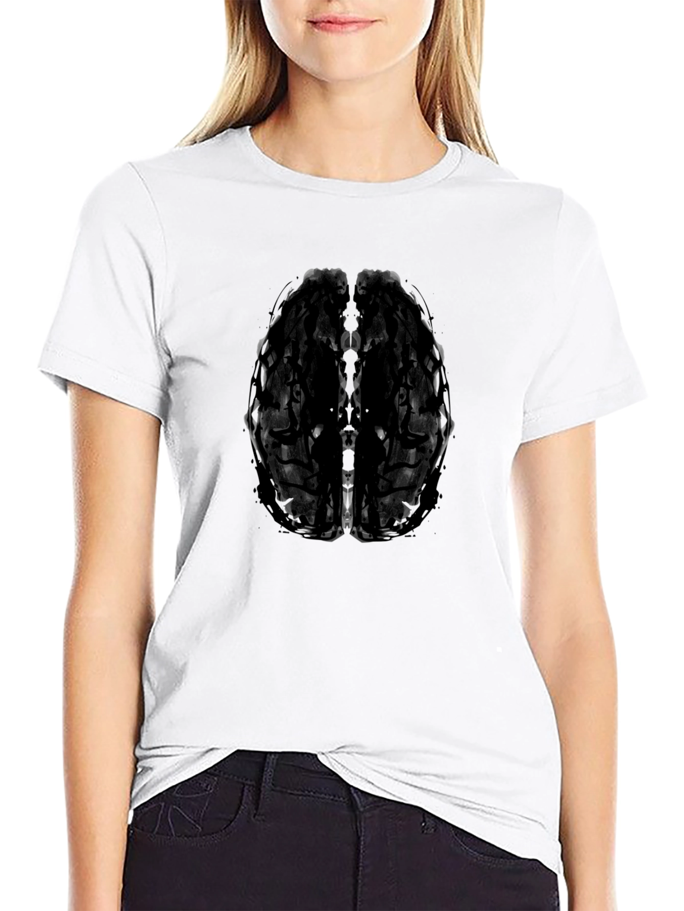 Abstract Brain Graphic Black T-Shirt