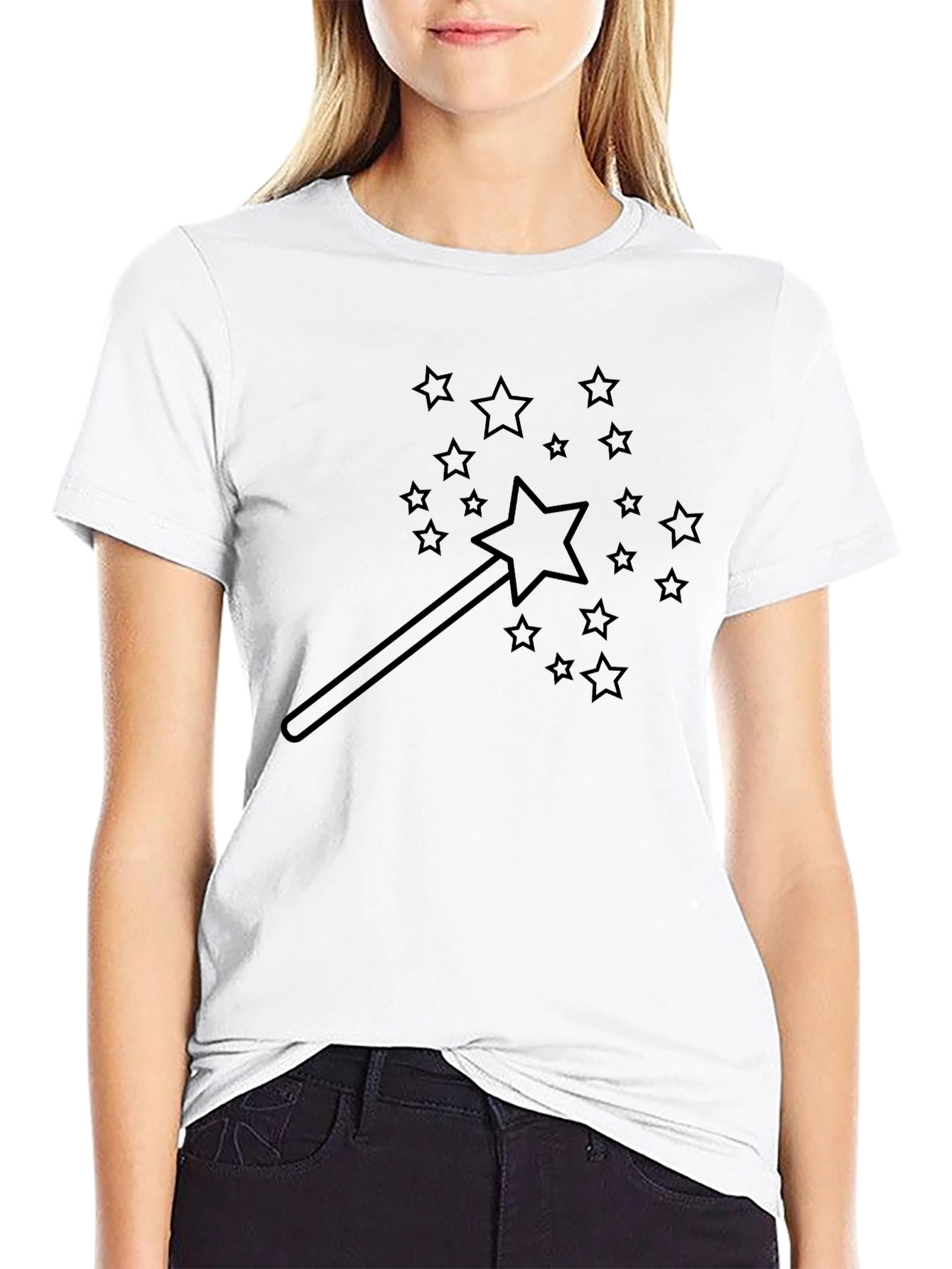 Magic Wand Star Graphic Black T-Shirt