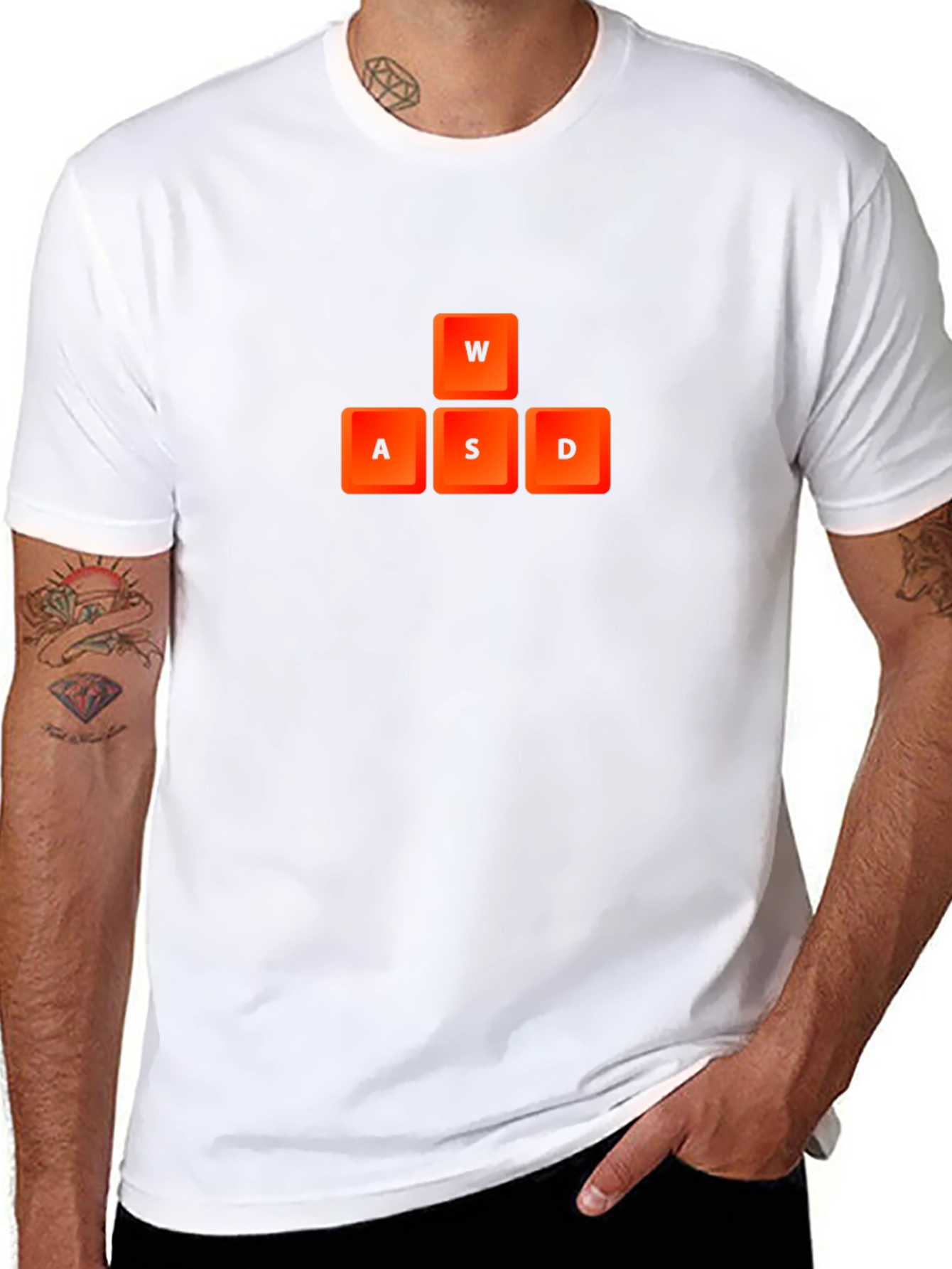 Gamer T-Shirt - WASD Keys Black Tee