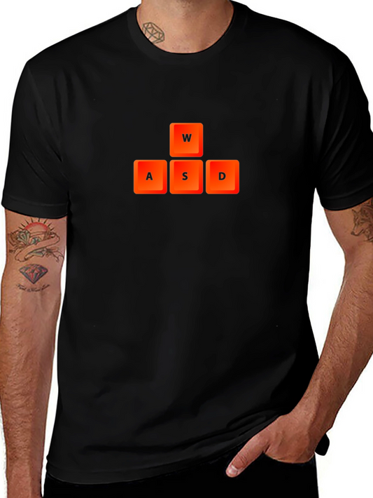 Gamer T-Shirt - WASD Keys Black Tee