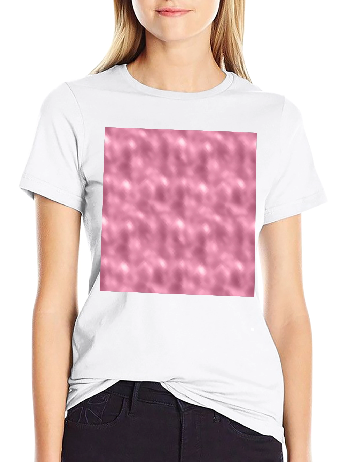 Abstract Pink Pattern Tee - Stylish Black T-Shirt