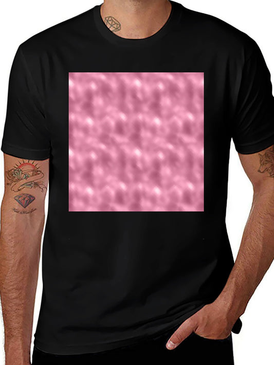 Abstract Pink Pattern Tee - Stylish Black T-Shirt