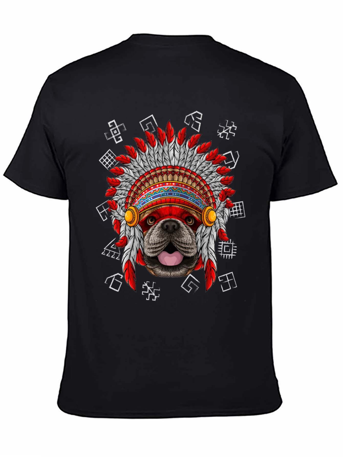 Tribal Style Dog Graphic T-Shirt – Unique Artistic Dog Lover Tee