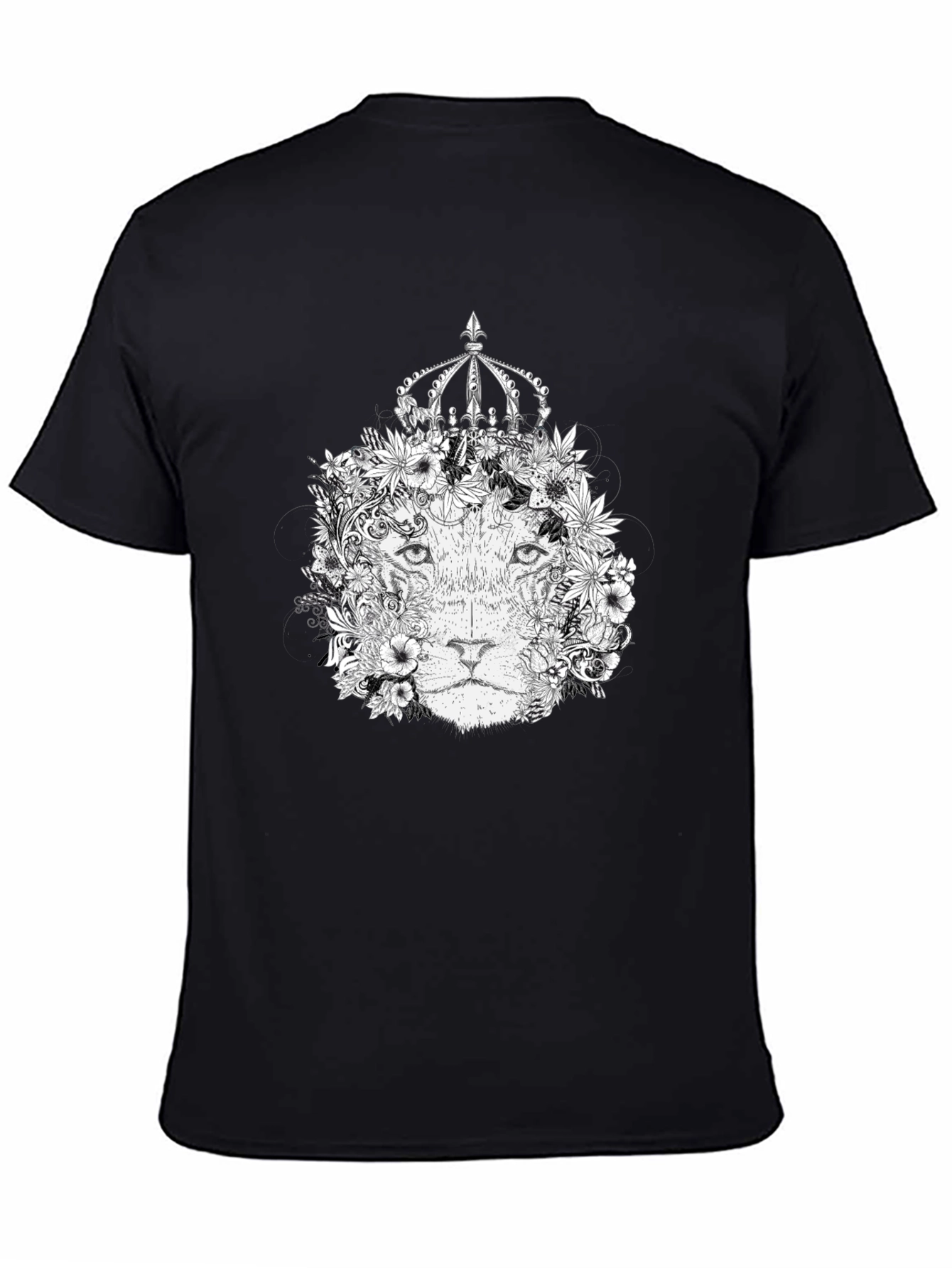 Lion King Floral Crown Black T-Shirt