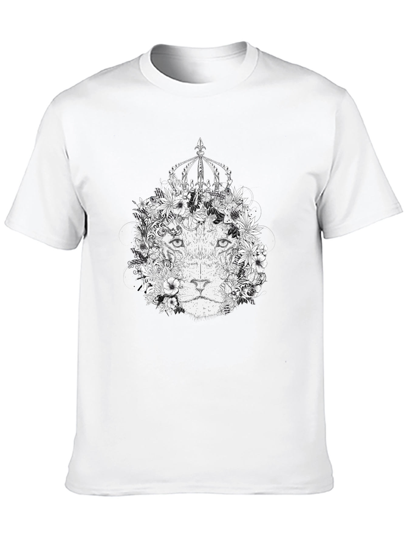 Lion King Floral Crown Black T-Shirt