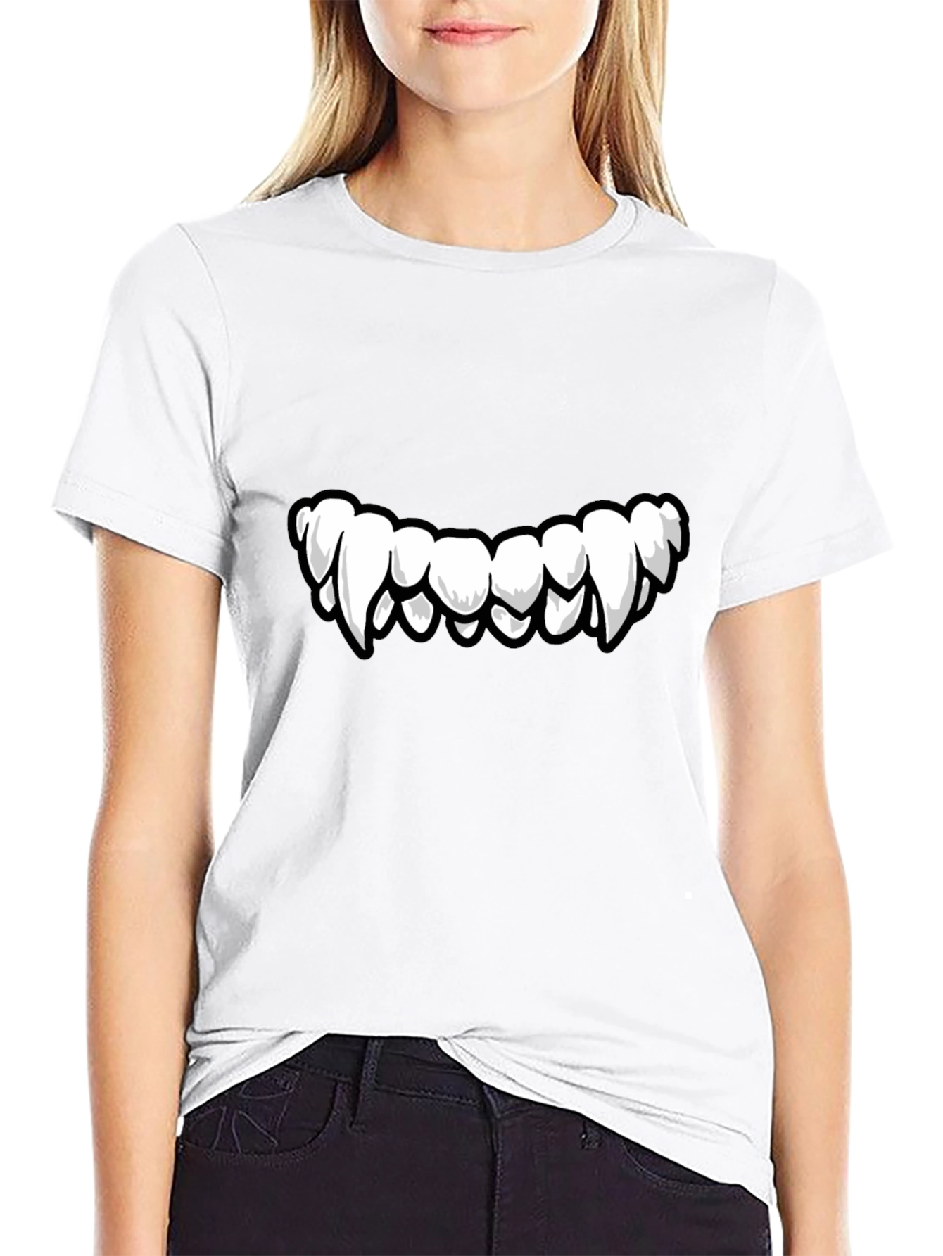 Monster Teeth Graphic Black T-Shirt