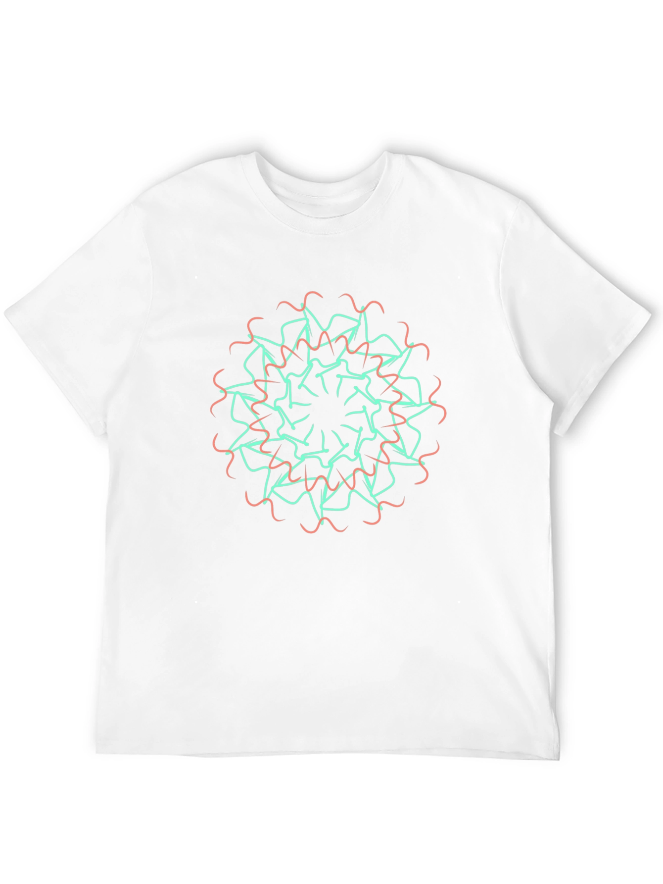 Abstract Geometric Mandala Graphic Tee - Black