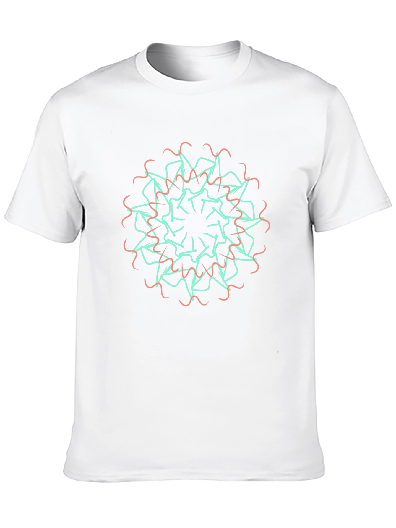 Abstract Geometric Mandala Graphic Tee - Black