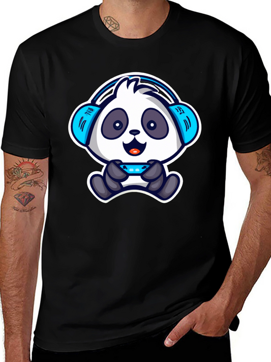 Gamer Panda T-Shirt - Cool Cartoon Design