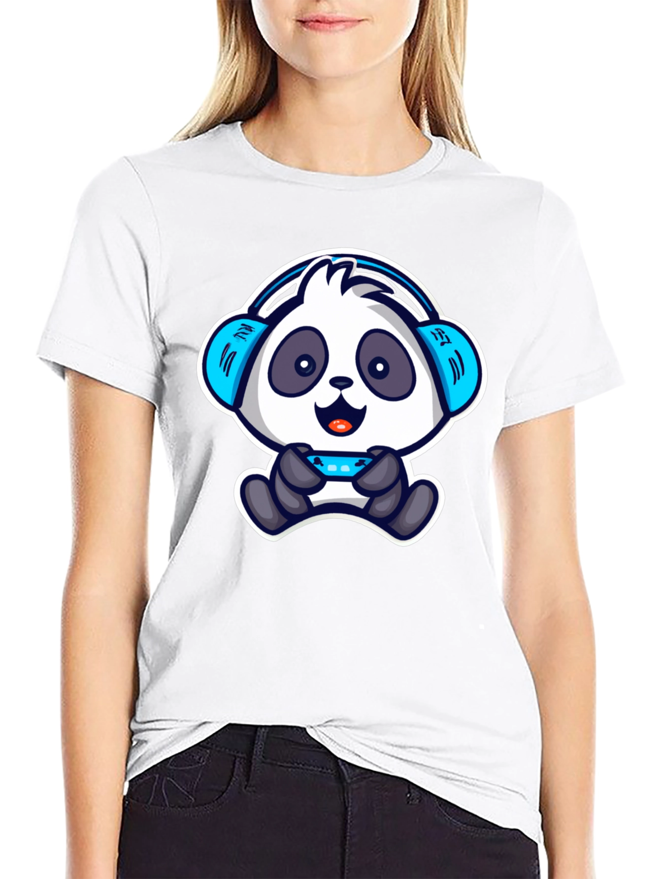 Gamer Panda T-Shirt - Cool Cartoon Design