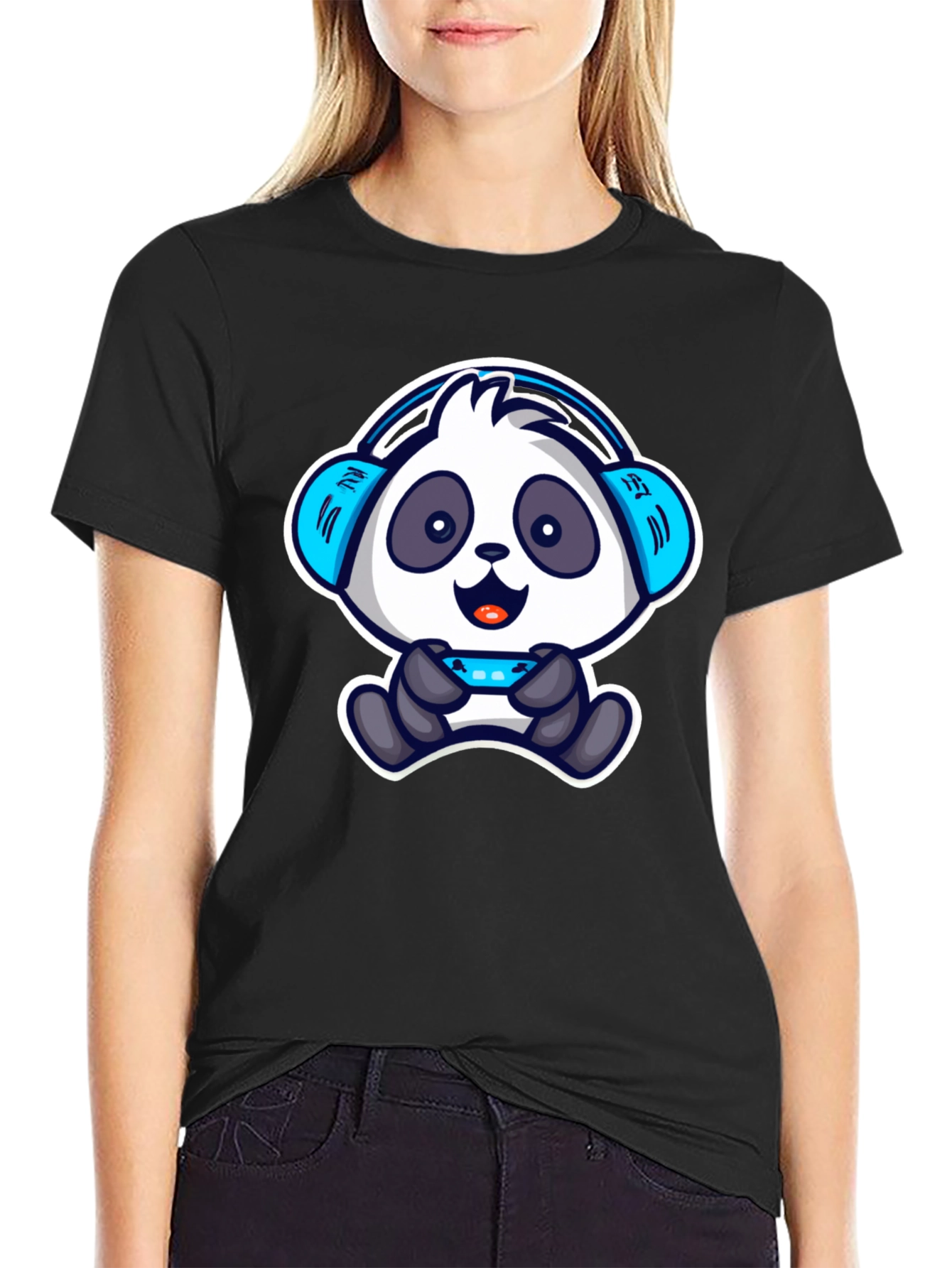 Gamer Panda T-Shirt - Cool Cartoon Design