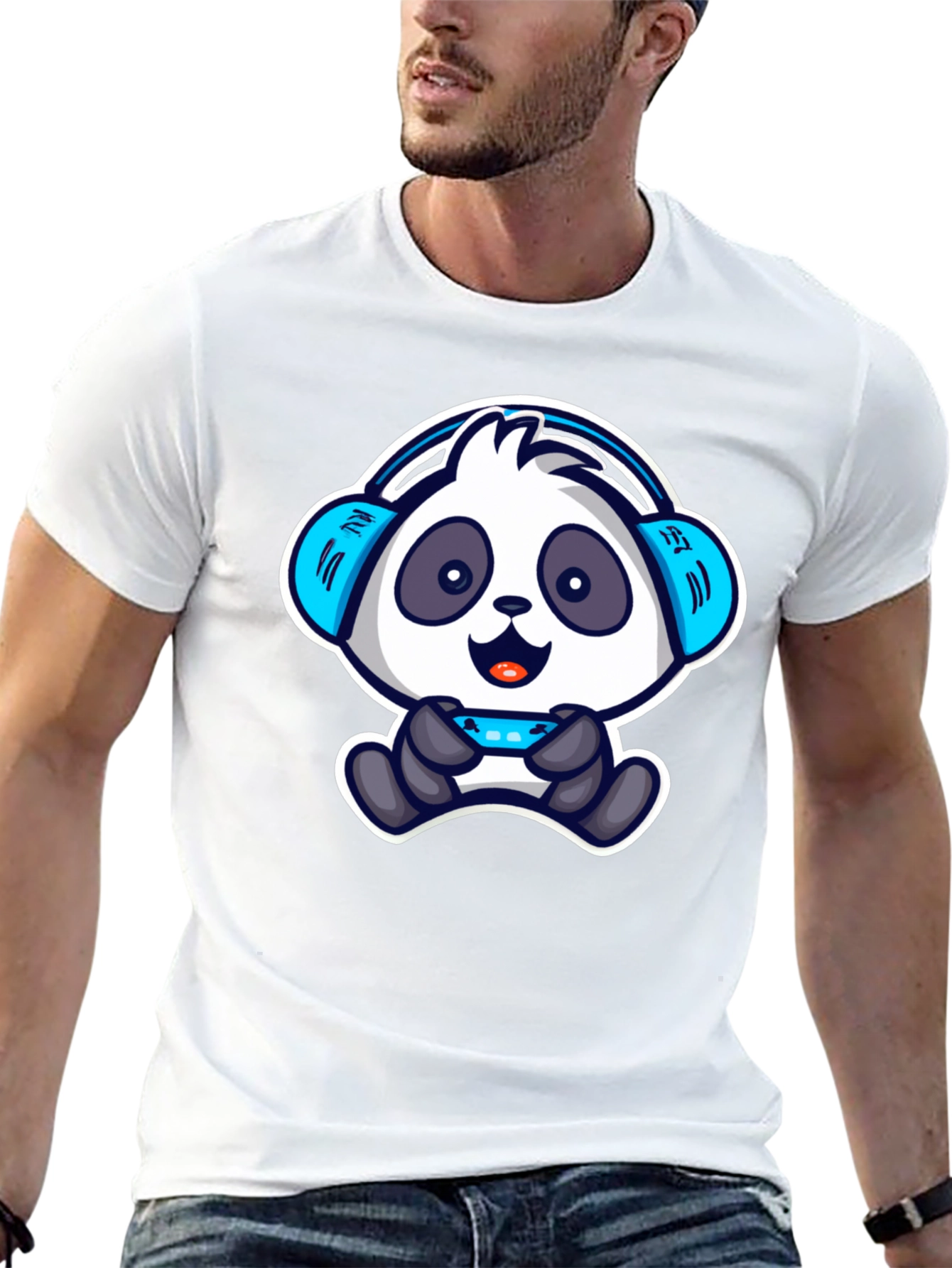 Gamer Panda T-Shirt - Cool Cartoon Design
