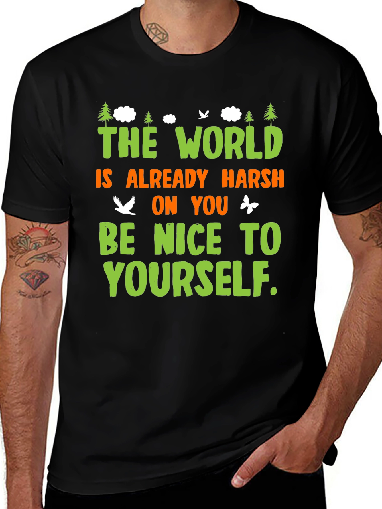 Be Nice to Yourself Graphic Tee - Black
