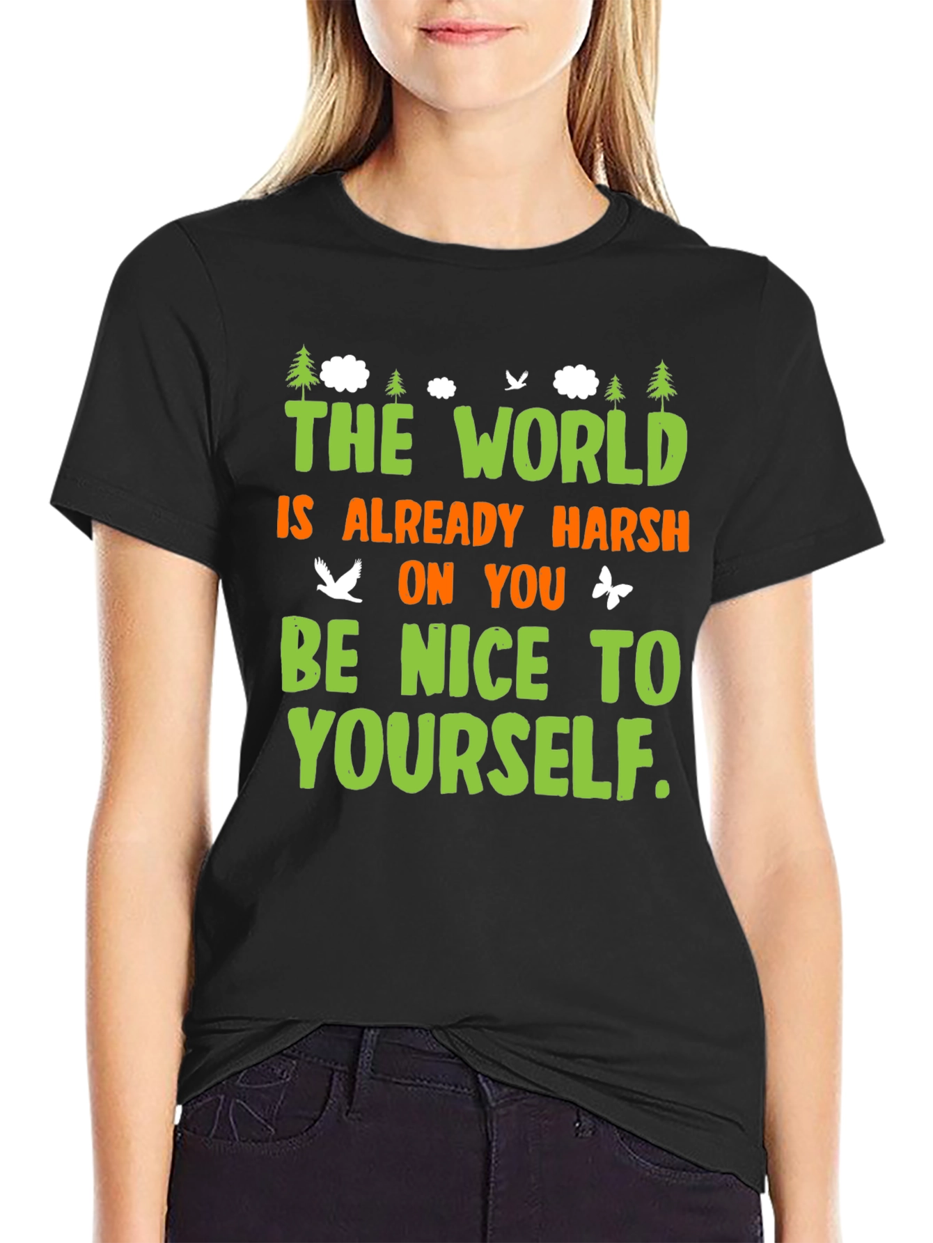 Be Nice to Yourself Graphic Tee - Black