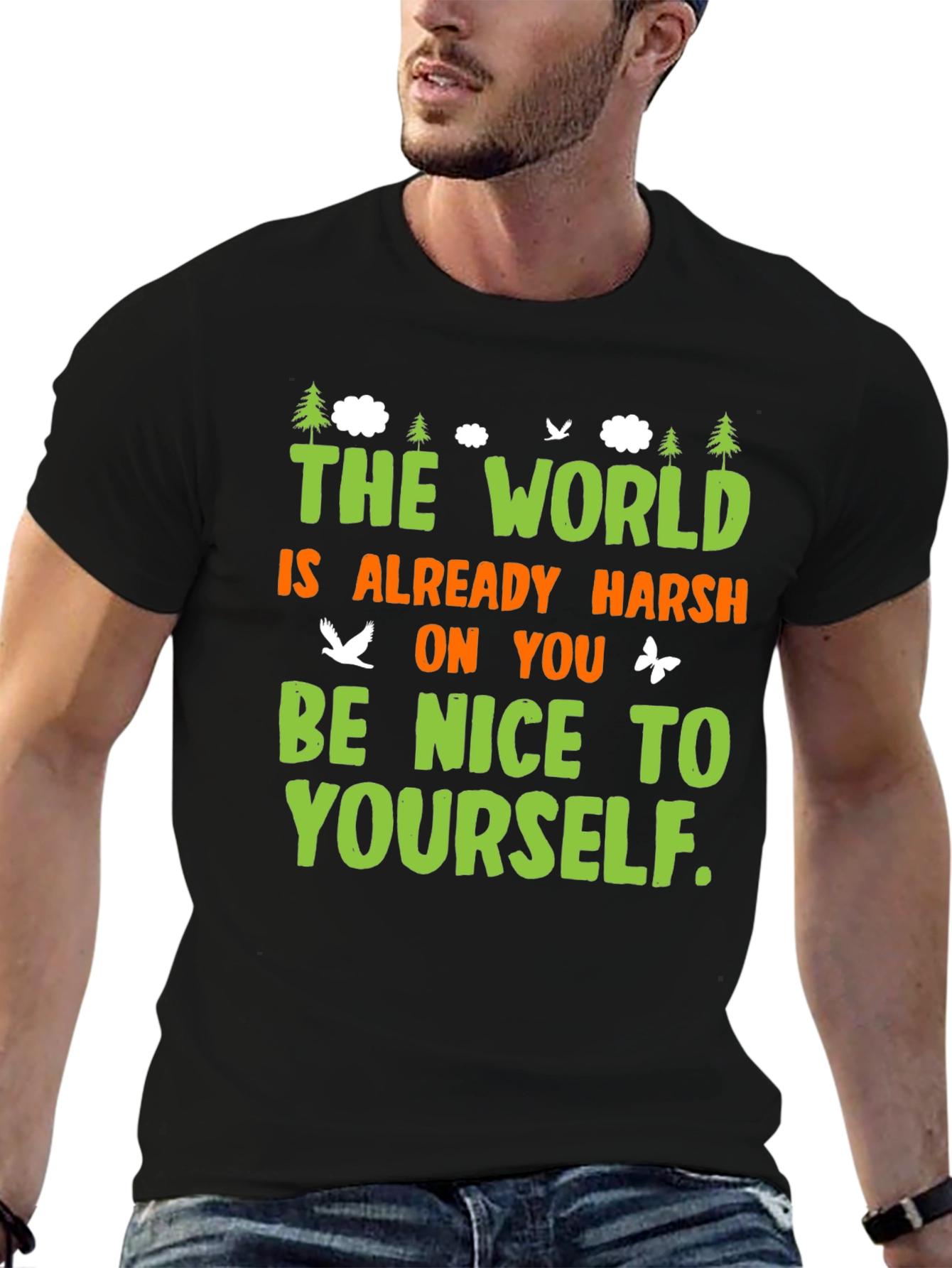 Be Nice to Yourself Graphic Tee - Black