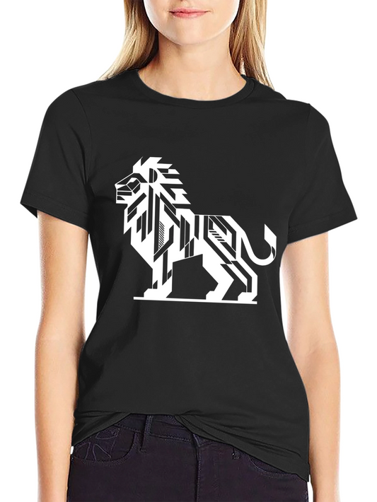 Geometric Lion Graphic Tee - Stylish Menswear
