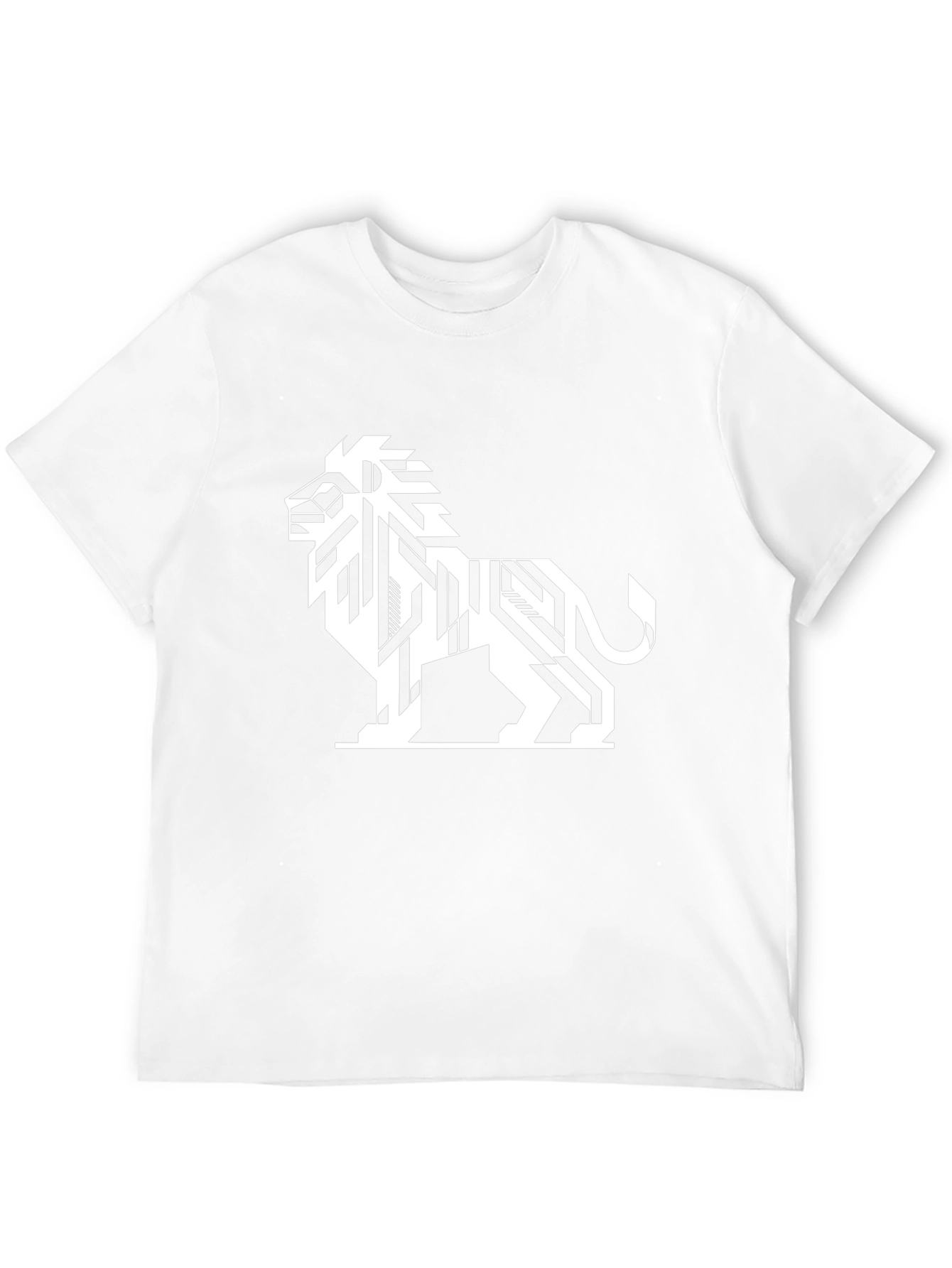 Geometric Lion Graphic Tee - Stylish Menswear