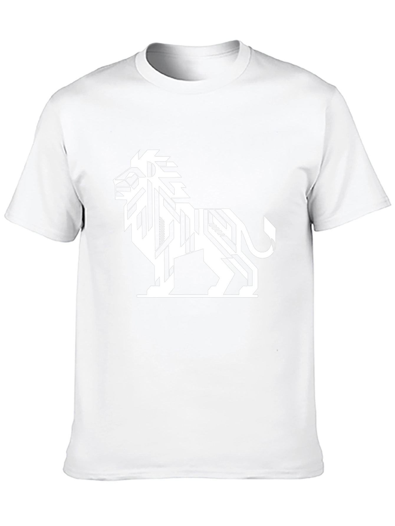 Geometric Lion Graphic Tee - Stylish Menswear