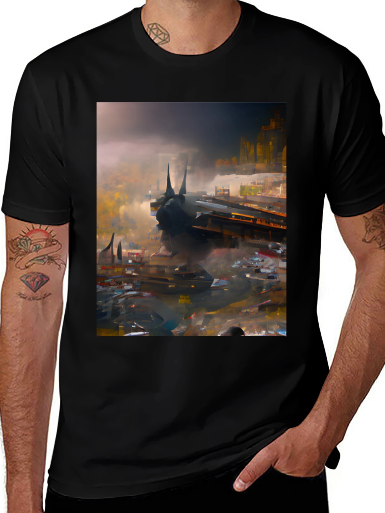 Abstract Cityscape Graphic Tee