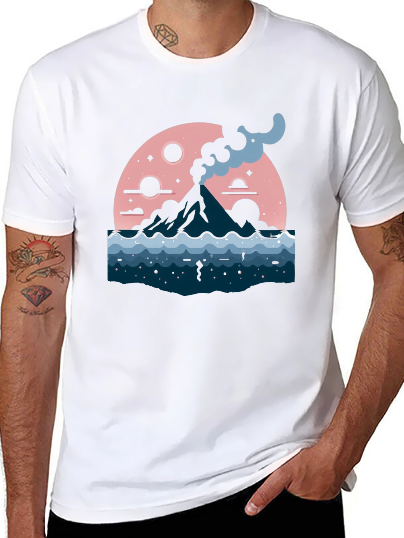 Volcano Moon Graphic Tee - Stylish and Unique
