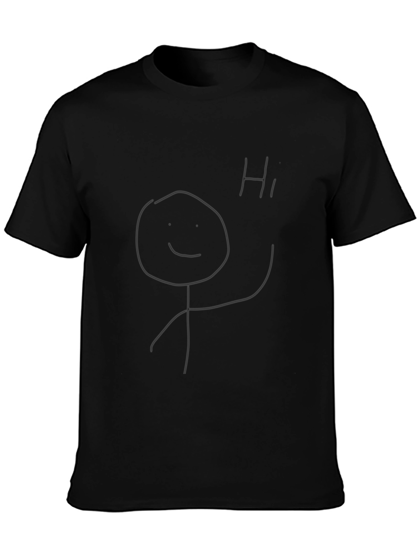 Funny Stick Figure T-Shirt - Black Tee