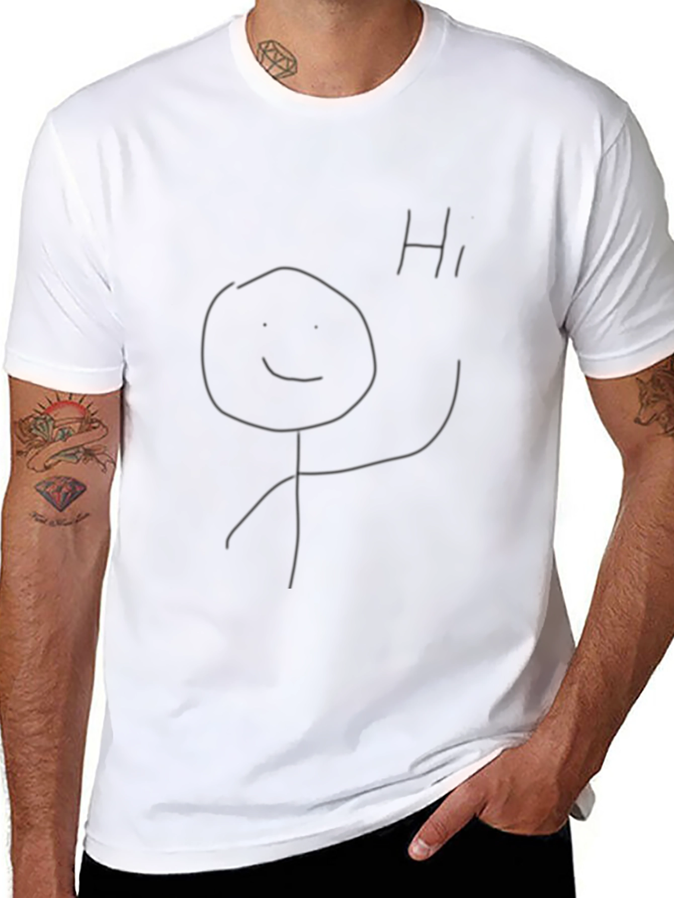 Funny Stick Figure T-Shirt - Black Tee