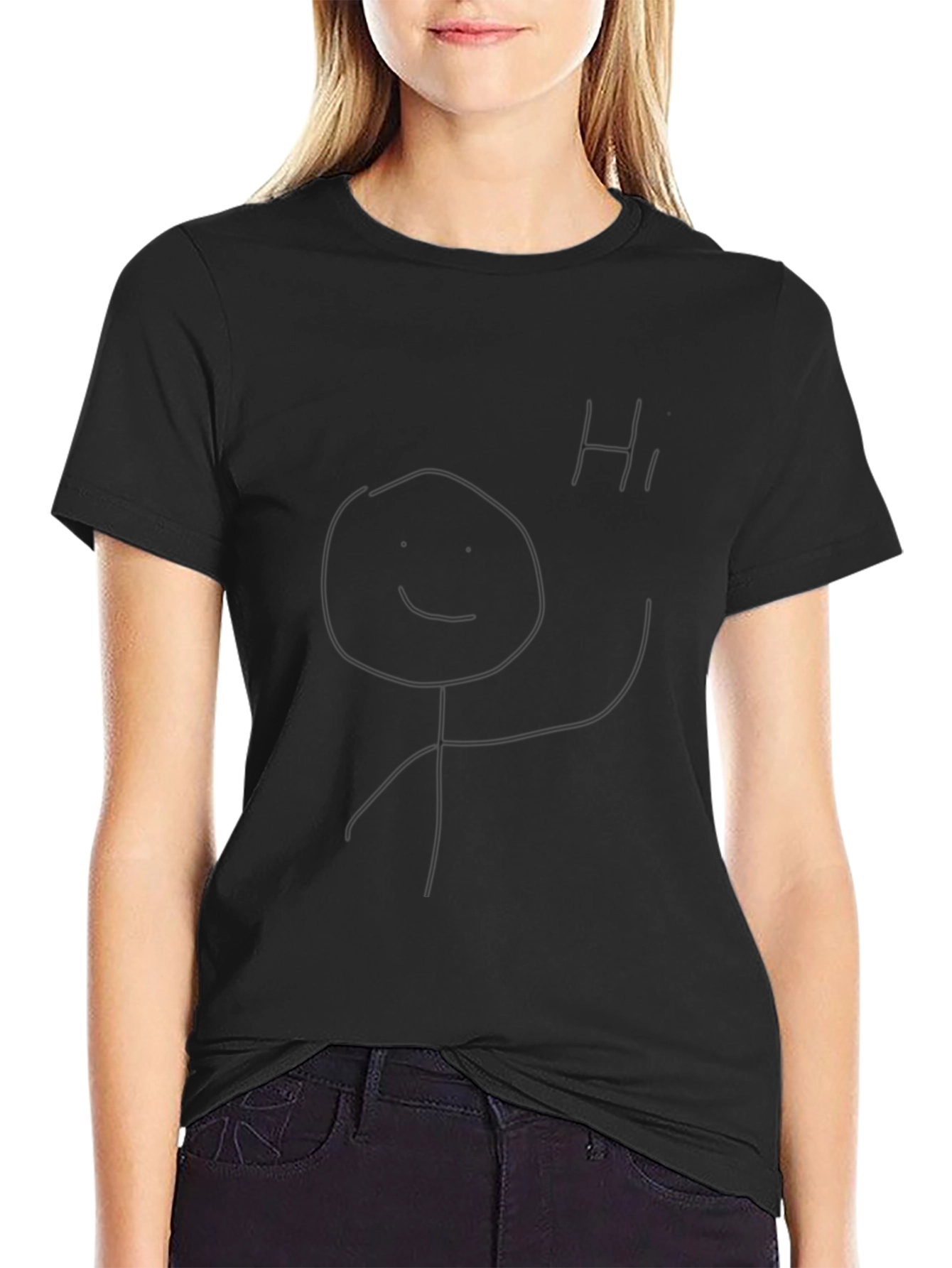 Funny Stick Figure T-Shirt - Black Tee