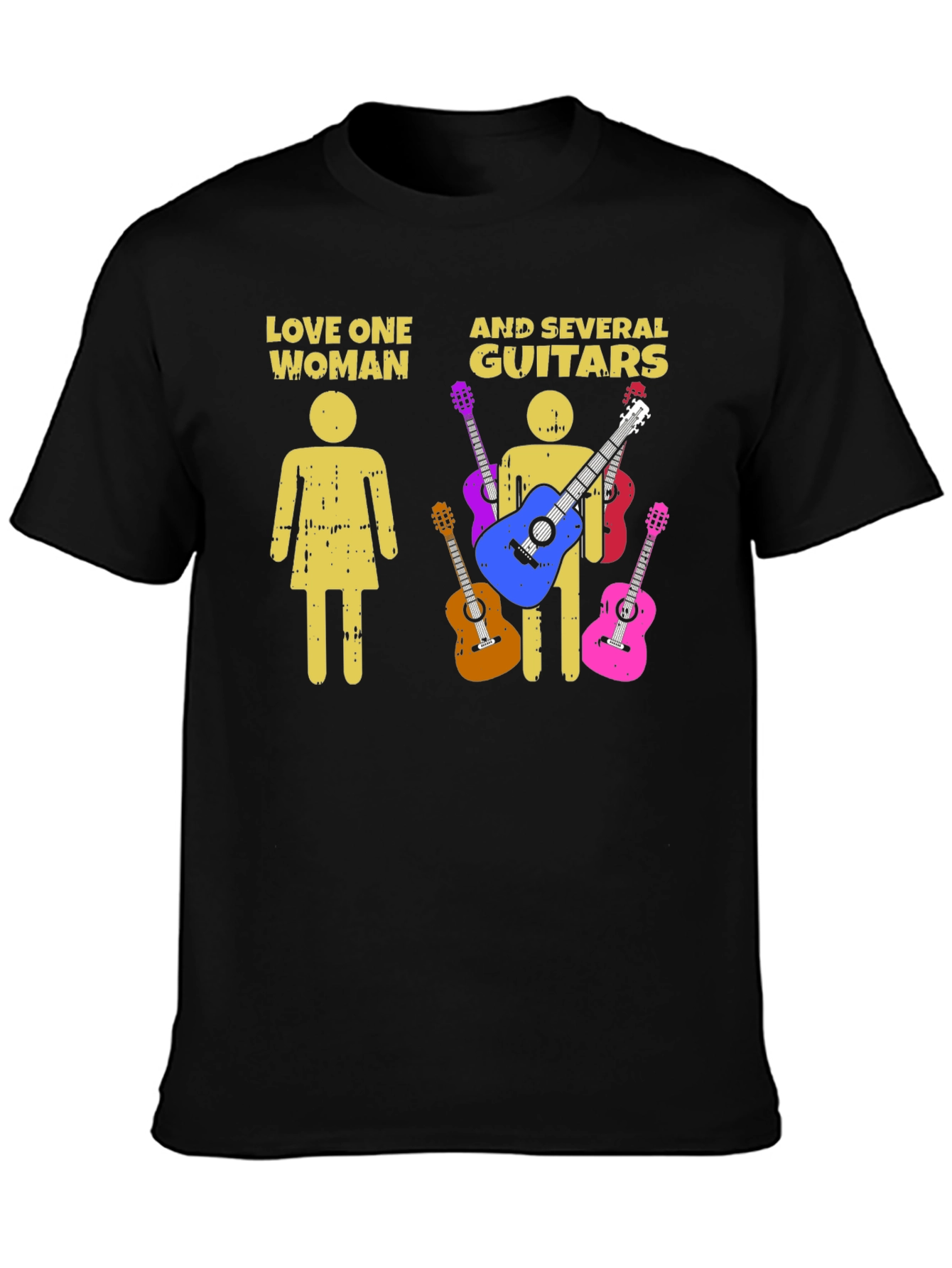 Love One Woman and Several Guitars Graphic T-Shirt
