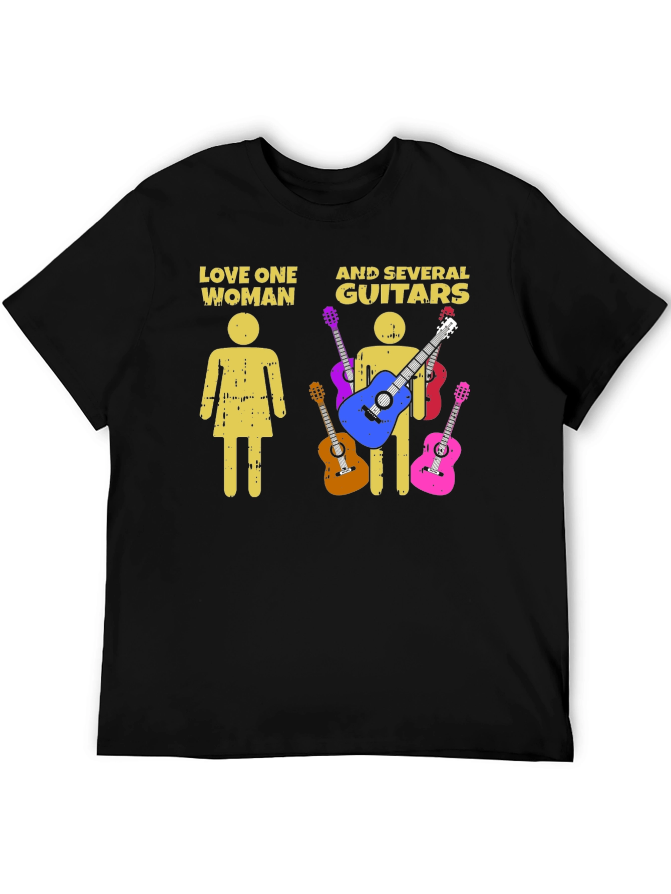 Love One Woman and Several Guitars Graphic T-Shirt