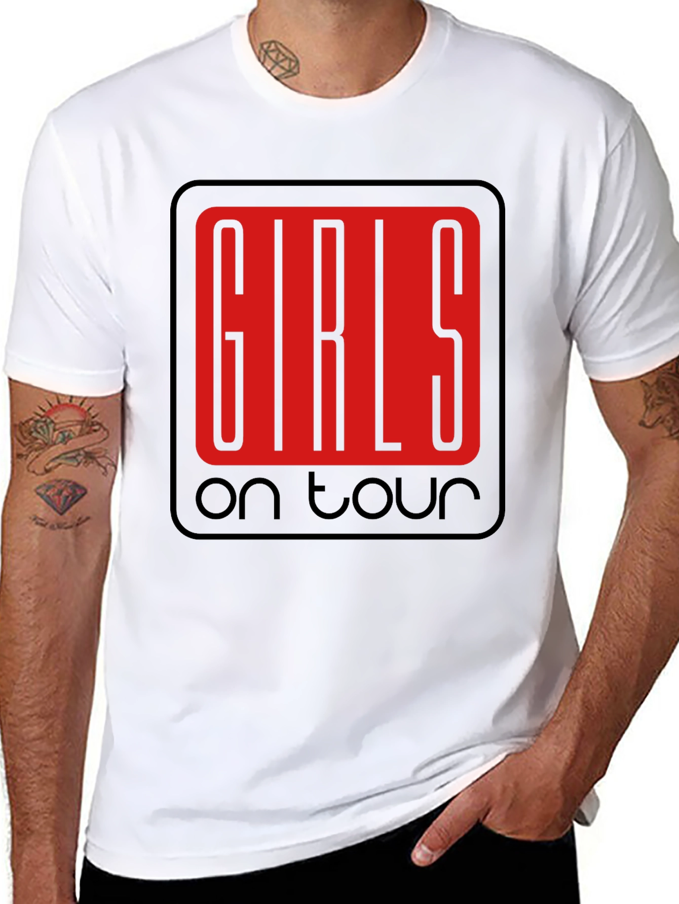 Girls on Tour Black Graphic Tee