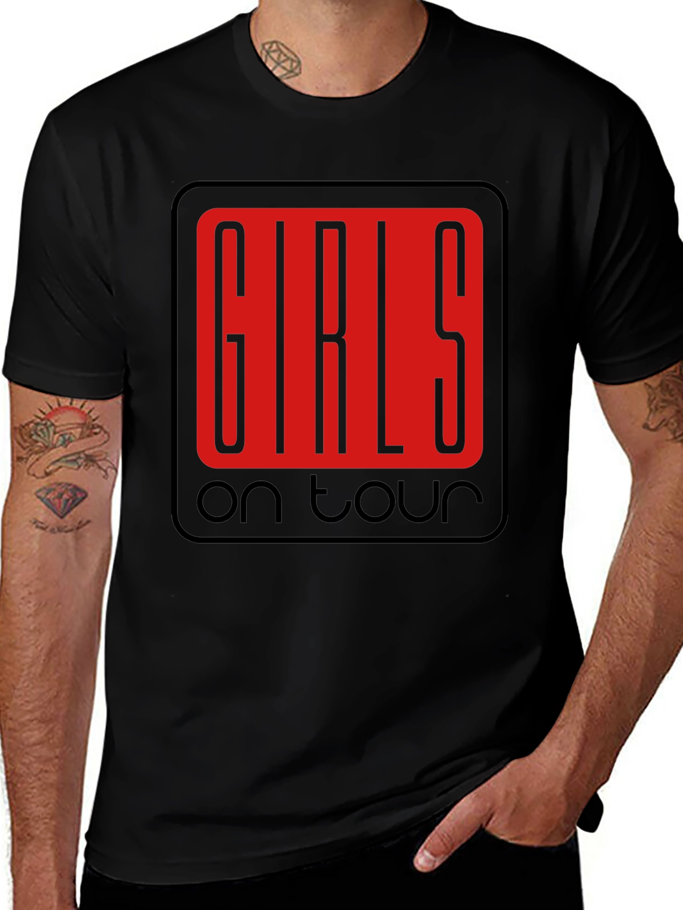 Girls on Tour Black Graphic Tee