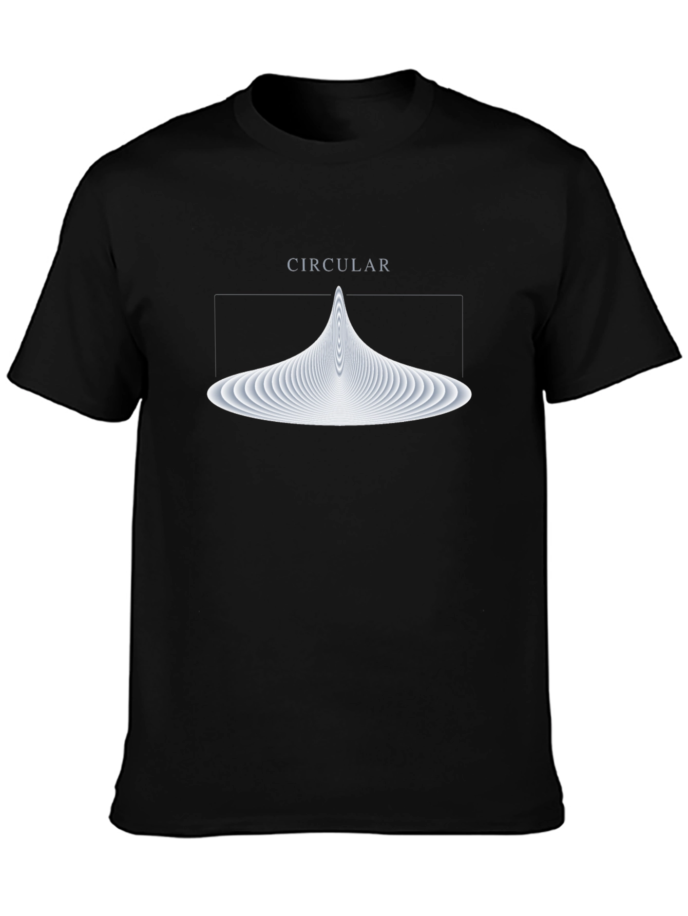 Abstract Circular Graphic Tee - Soft Black Cotton T-Shirt