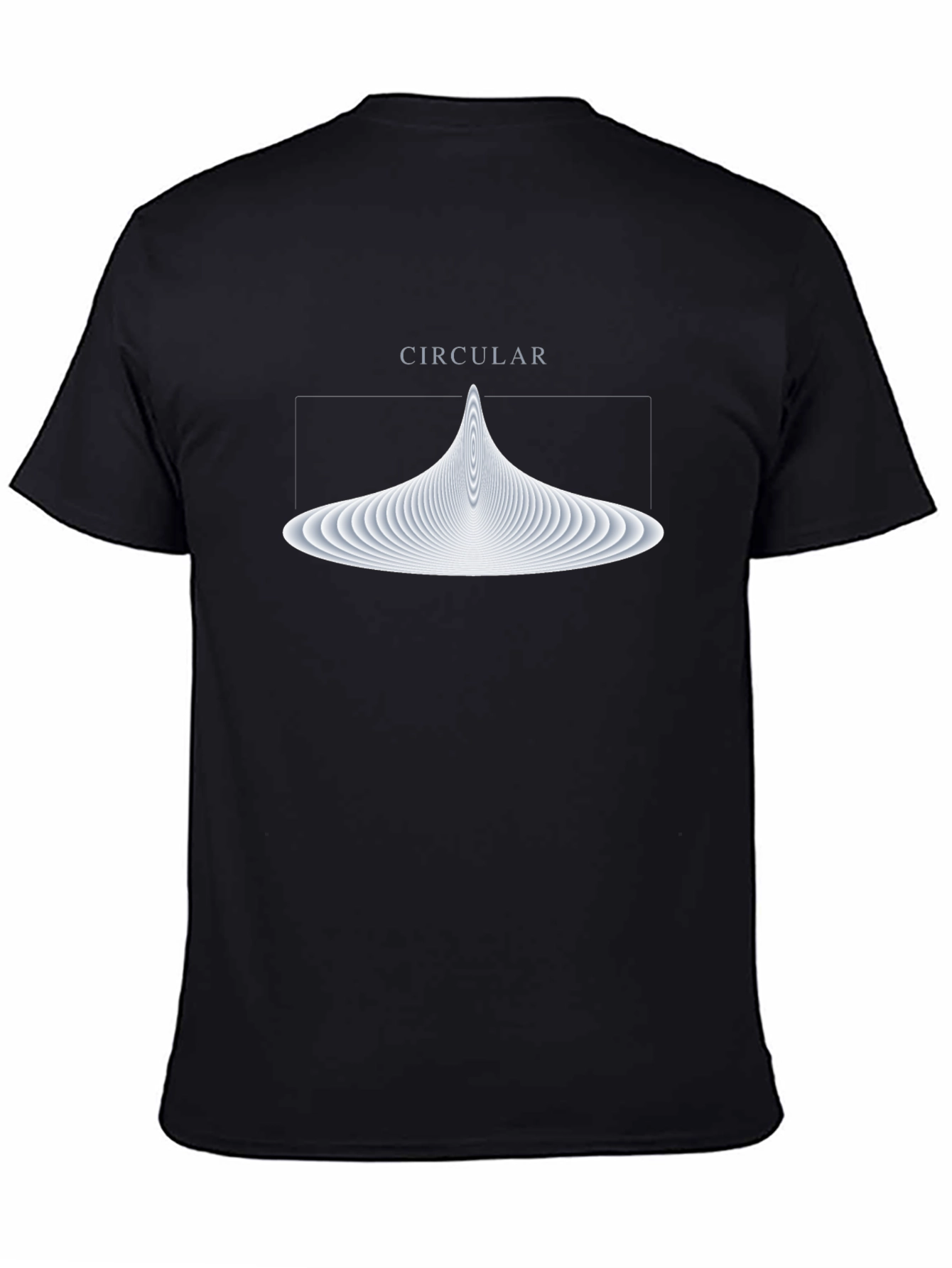 Abstract Circular Graphic Tee - Soft Black Cotton T-Shirt
