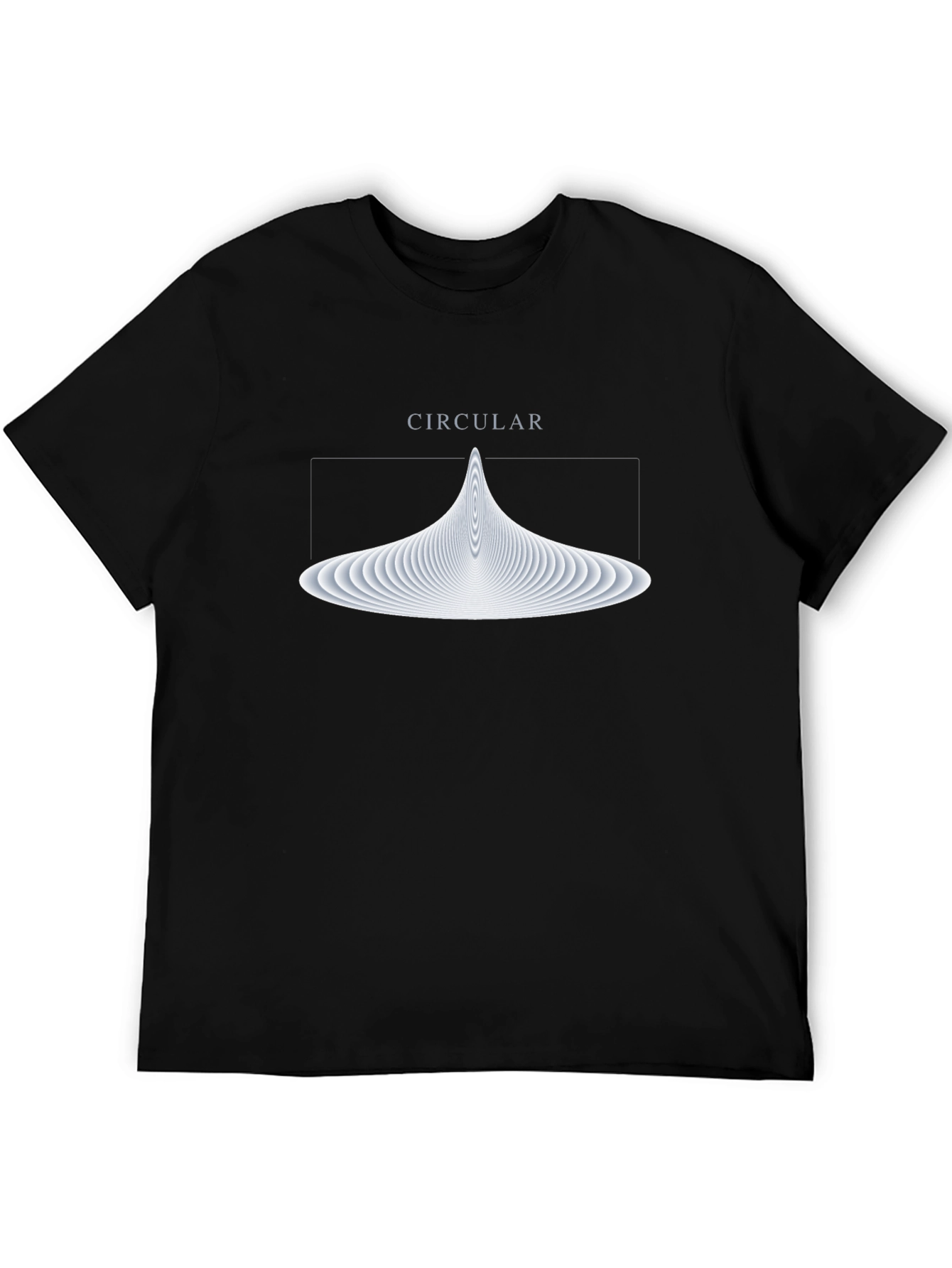 Abstract Circular Graphic Tee - Soft Black Cotton T-Shirt