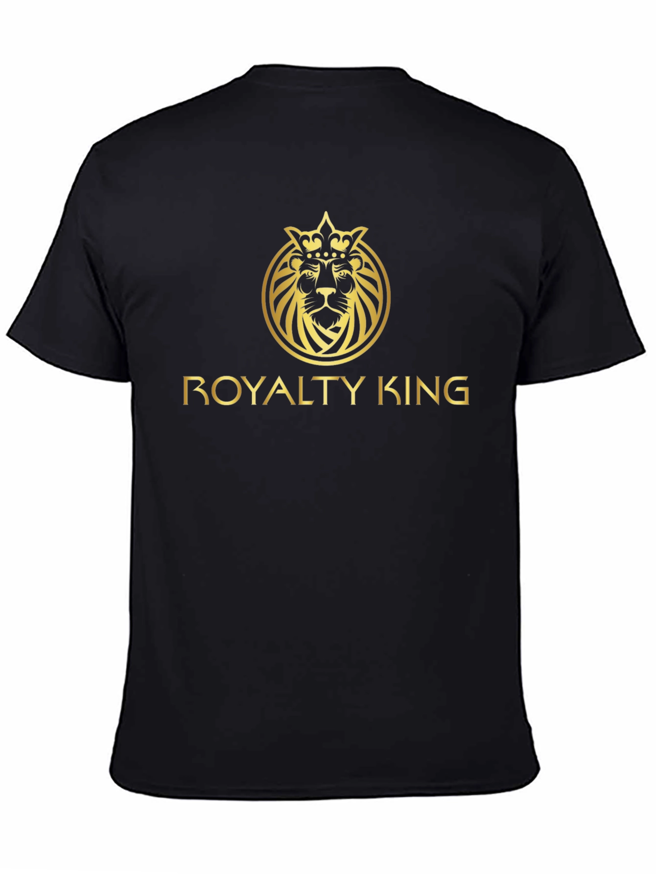 Royalty King Lion Crown Graphic Tee - Black