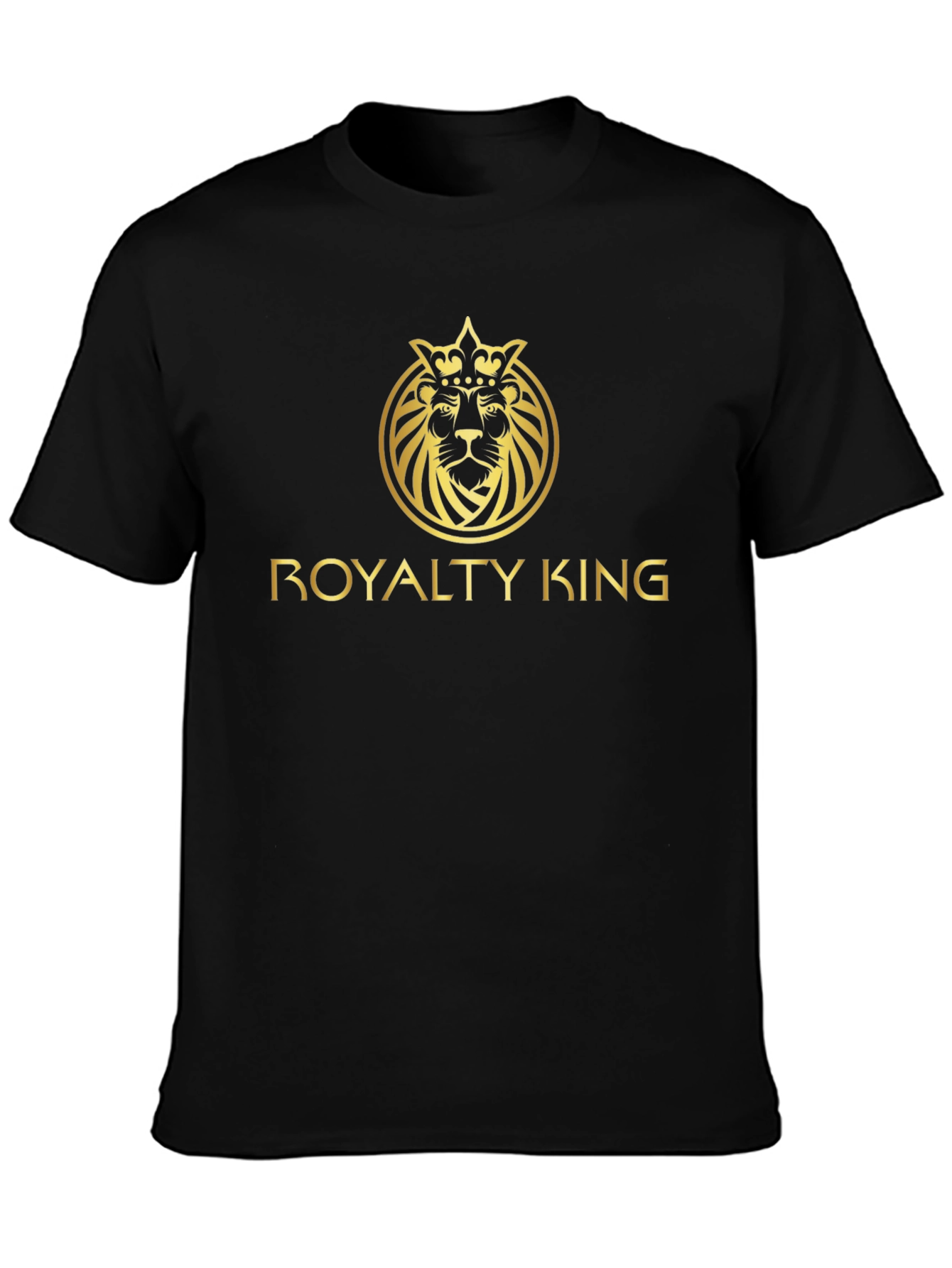 Royalty King Lion Crown Graphic Tee - Black