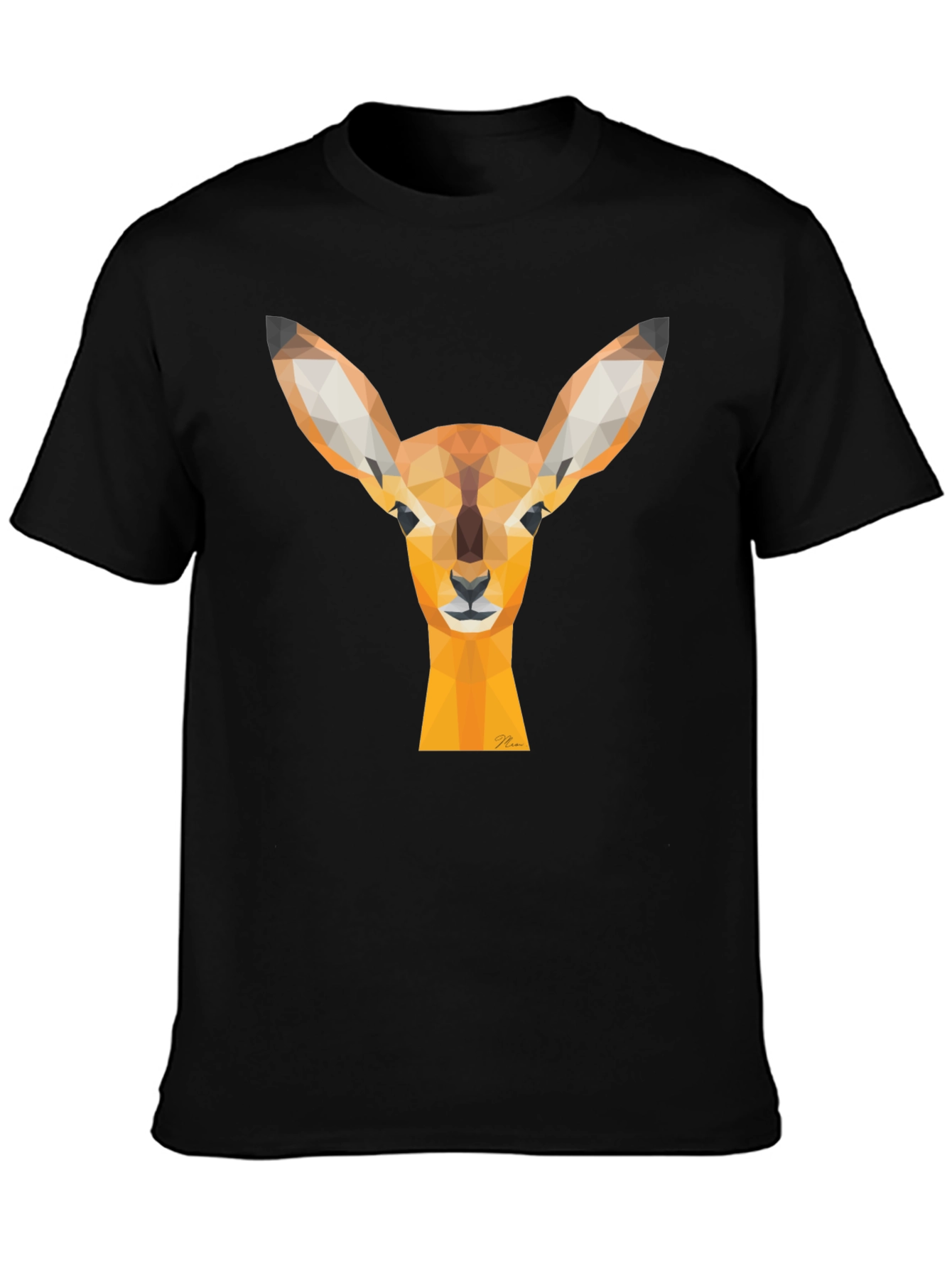 Geometric Deer Head T-Shirt - Modern Design