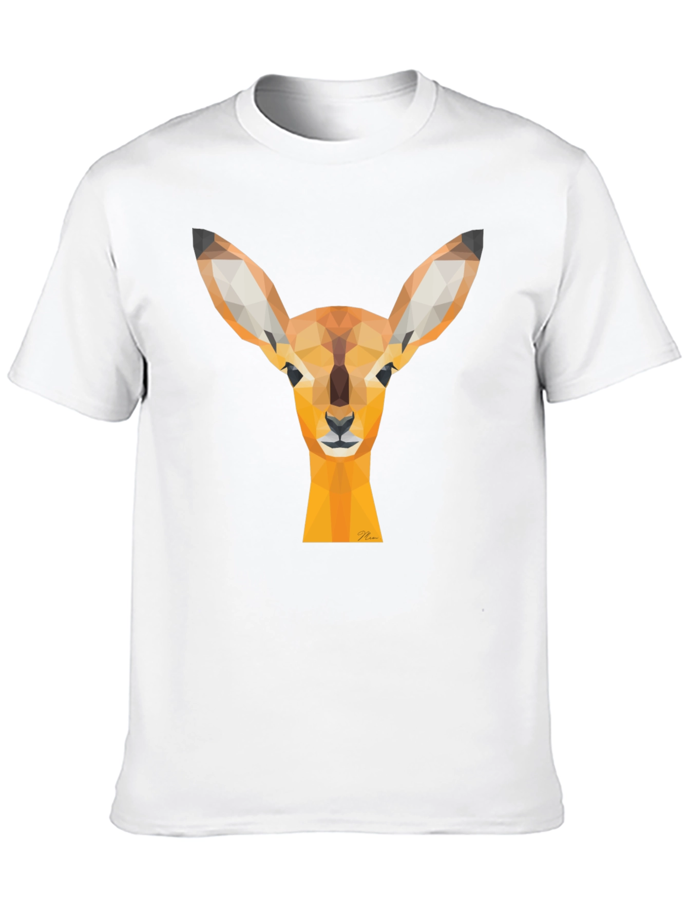 Geometric Deer Head T-Shirt - Modern Design