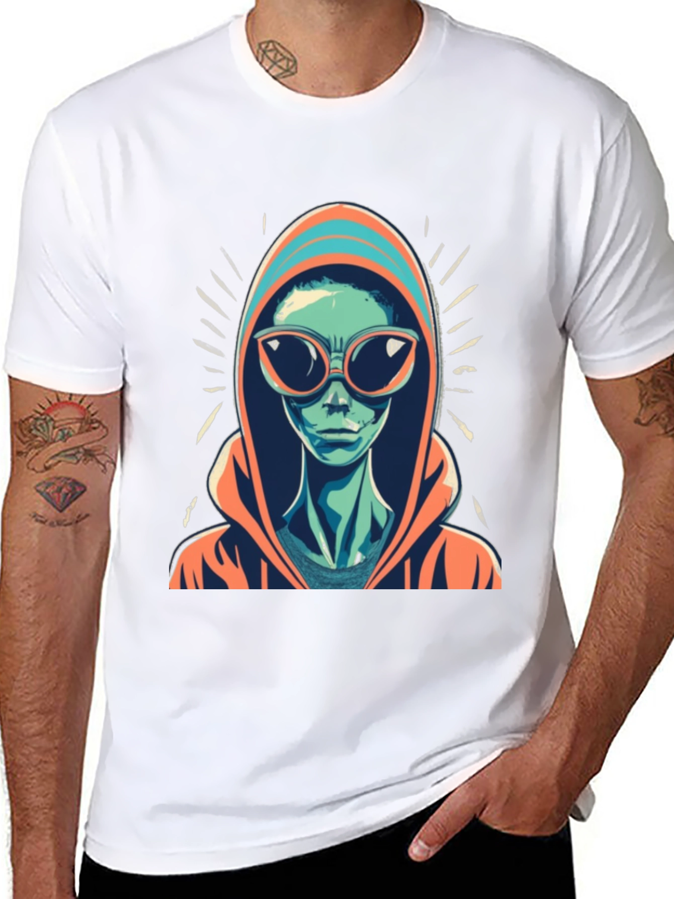 Alien Hoodie T-Shirt - Cool Graphic Tee