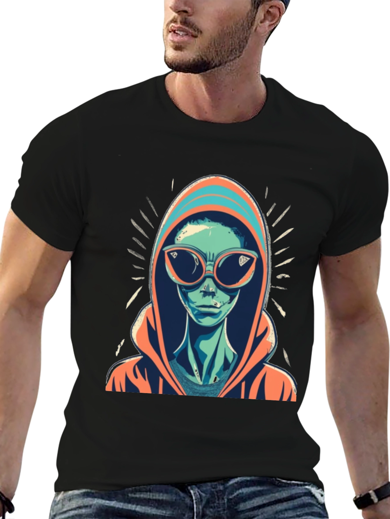 Alien Hoodie T-Shirt - Cool Graphic Tee