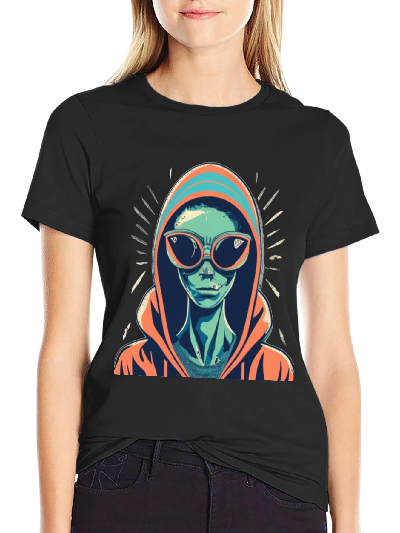 Alien Hoodie T-Shirt - Cool Graphic Tee