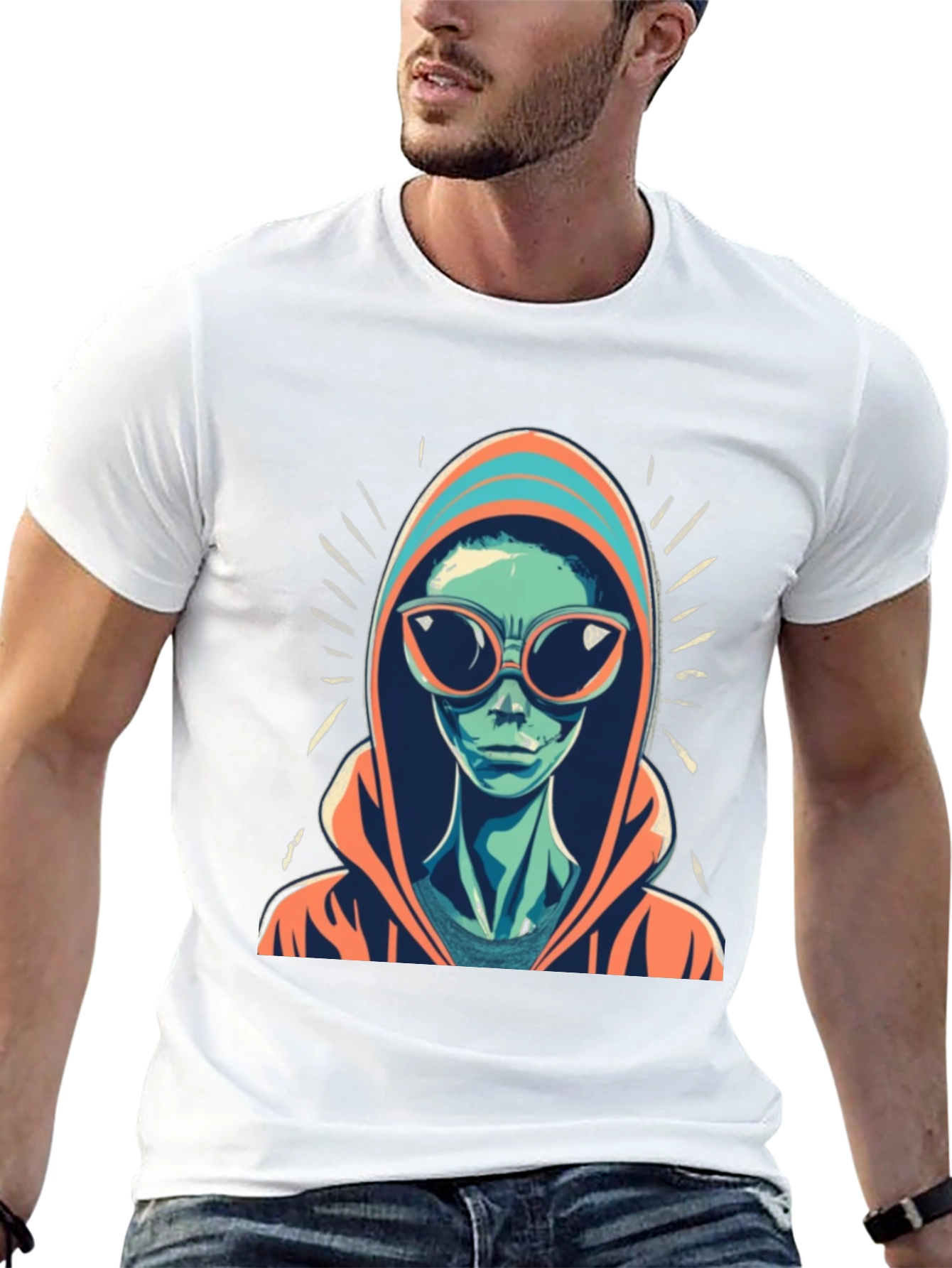 Alien Hoodie T-Shirt - Cool Graphic Tee